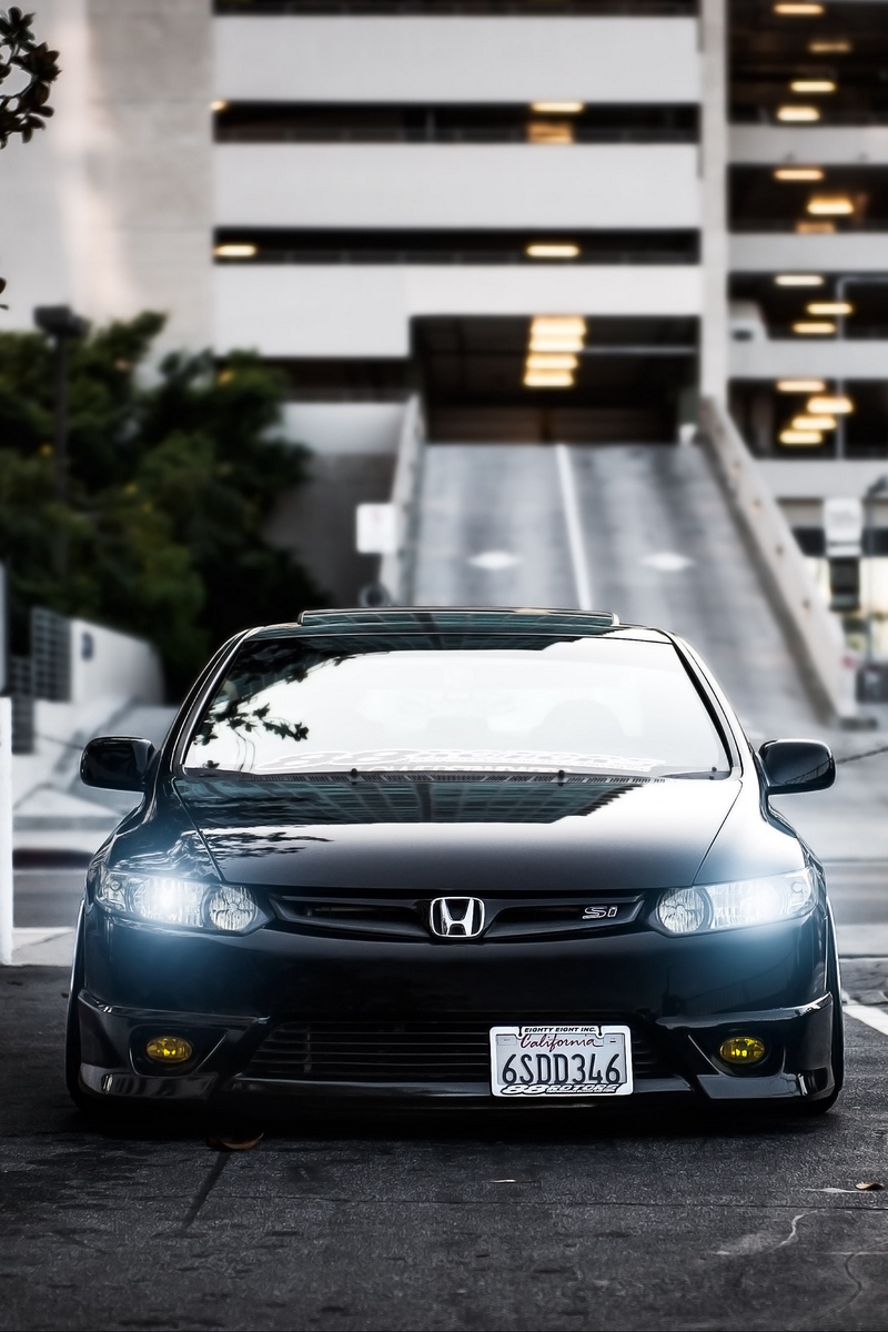 Wallpaper Honda, Civic, Si, Black, Front View, City Civic Si Wallpaper iPhone