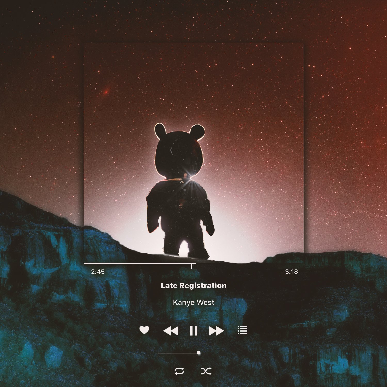 CM Designs Music Aesthetic Player Week + Lockscreen Day 6 (Kanye West Discography) A Wallpaper For EVERY Kanye Album 3 10 Late Regustration