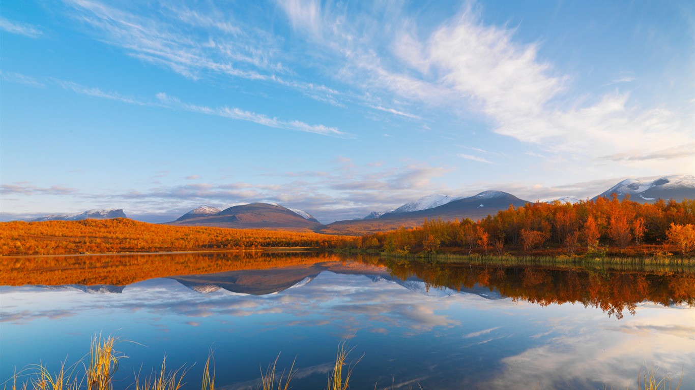 Sweden Abisko National Park Autumn Wallpaper Lake Map