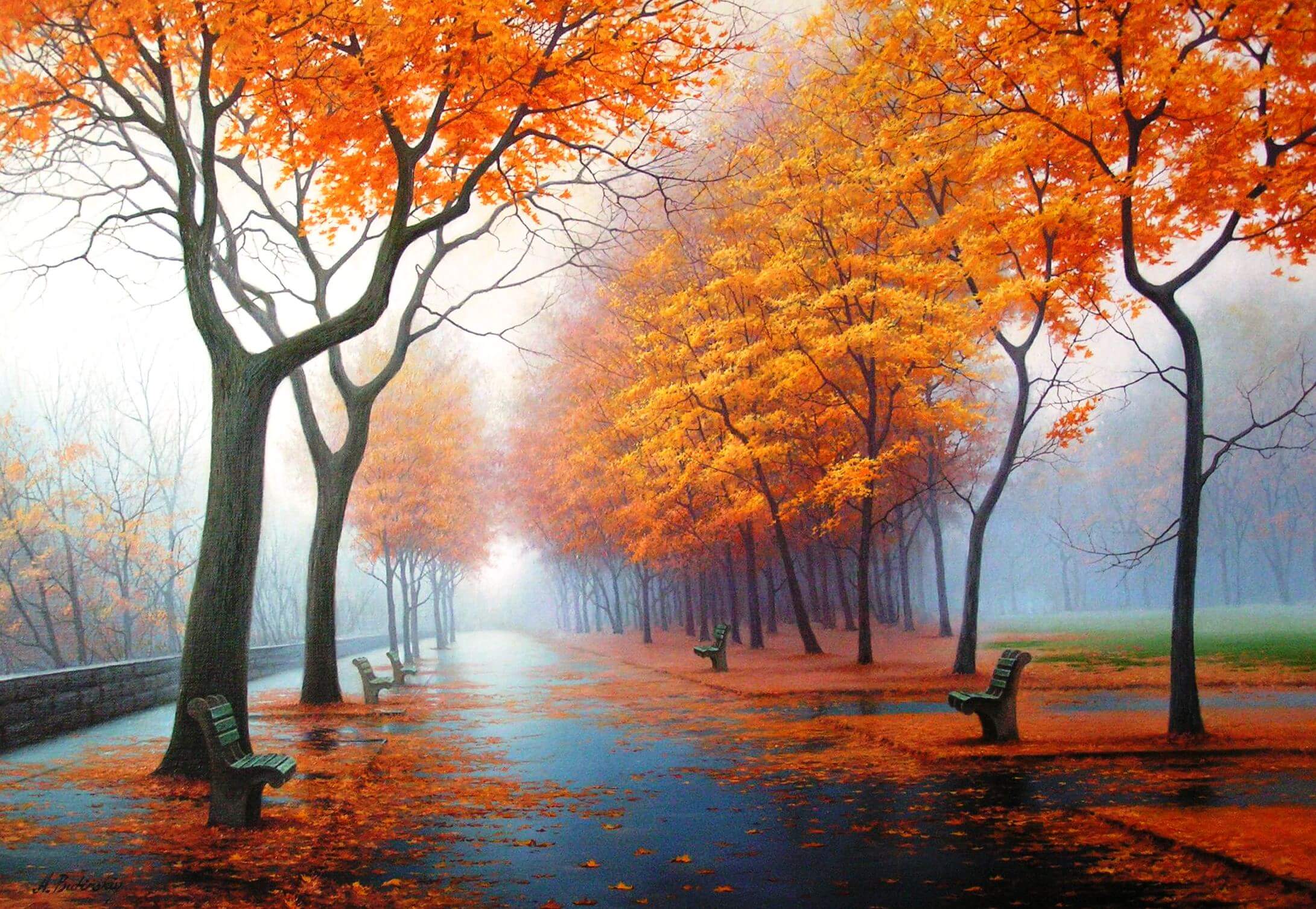 Orange Autumn Trail HD Wallpaper • GamePhD