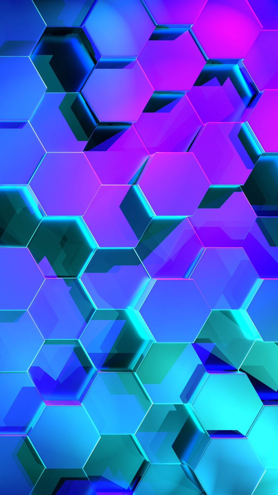 3D Hexagons Rendering Light HD Wallpaper