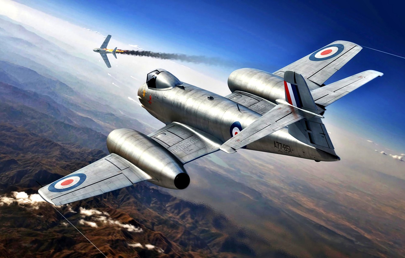 Wallpaper Fighter Interceptor, The Korean War 1950 1953, Meteor, Gloster, F.Mk.8 Image For Desktop, Section авиация