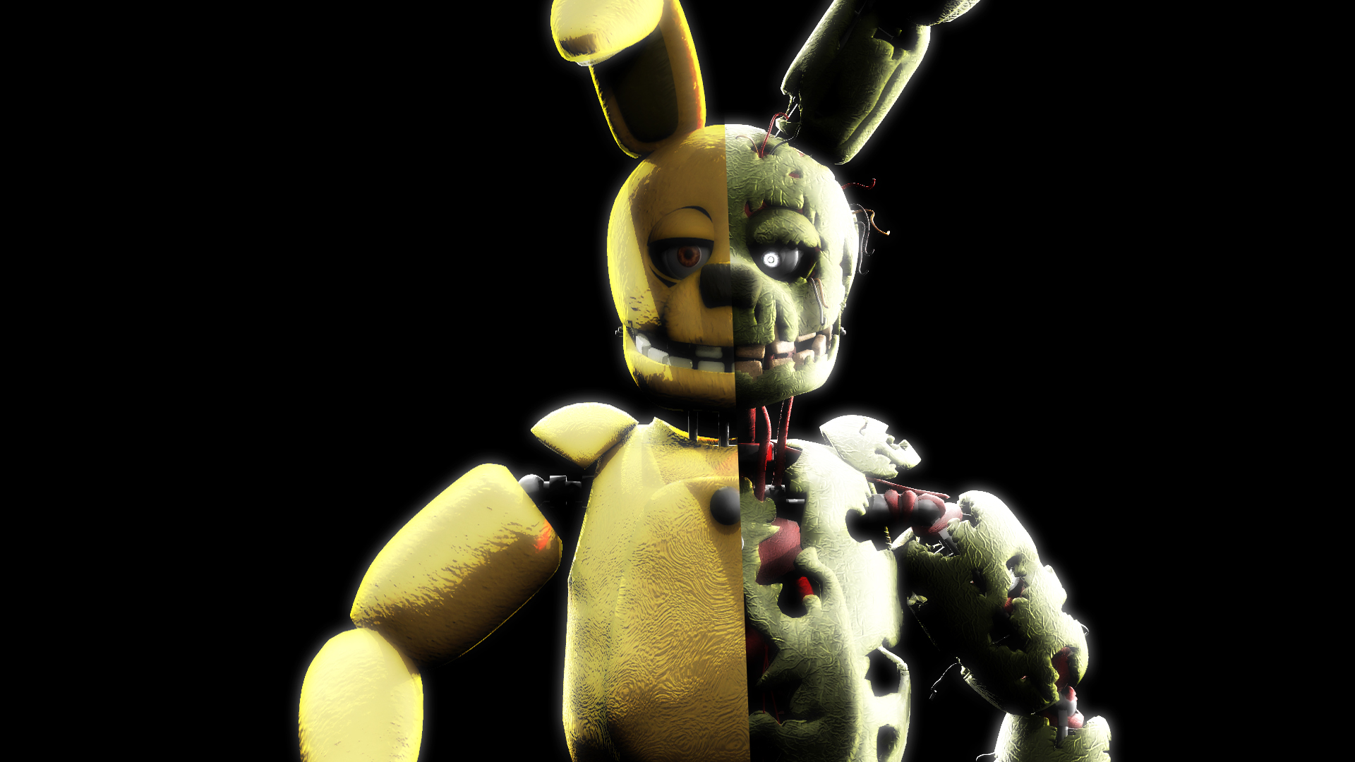 1920x1080 Springtrap (Five Nights at Freddys), Golden Bonnie (Five Nights at Freddys) wallpaper JPG