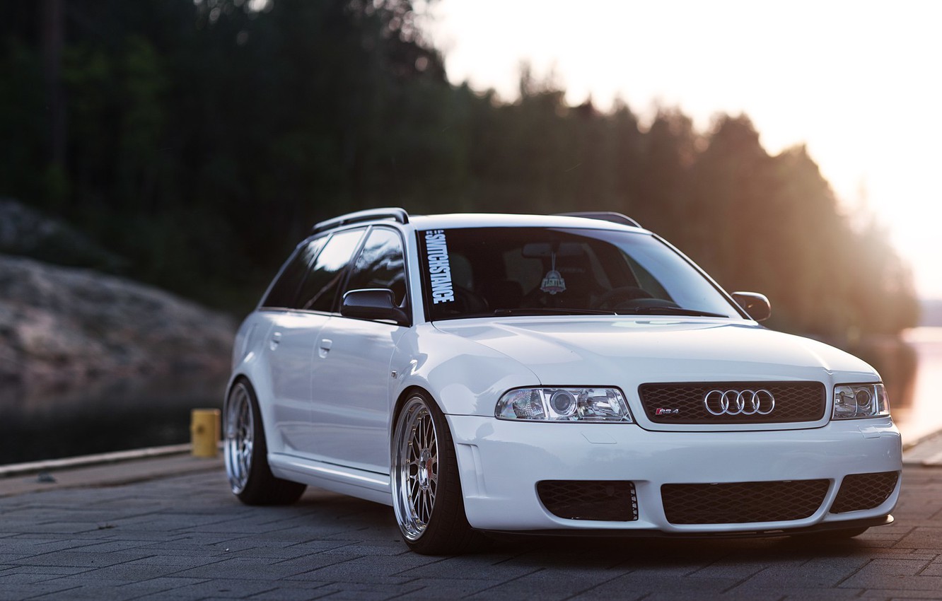 Wallpaper audi, white, wheels, quattro, tuning, germany, low, stance, rs4 image for desktop, section audi