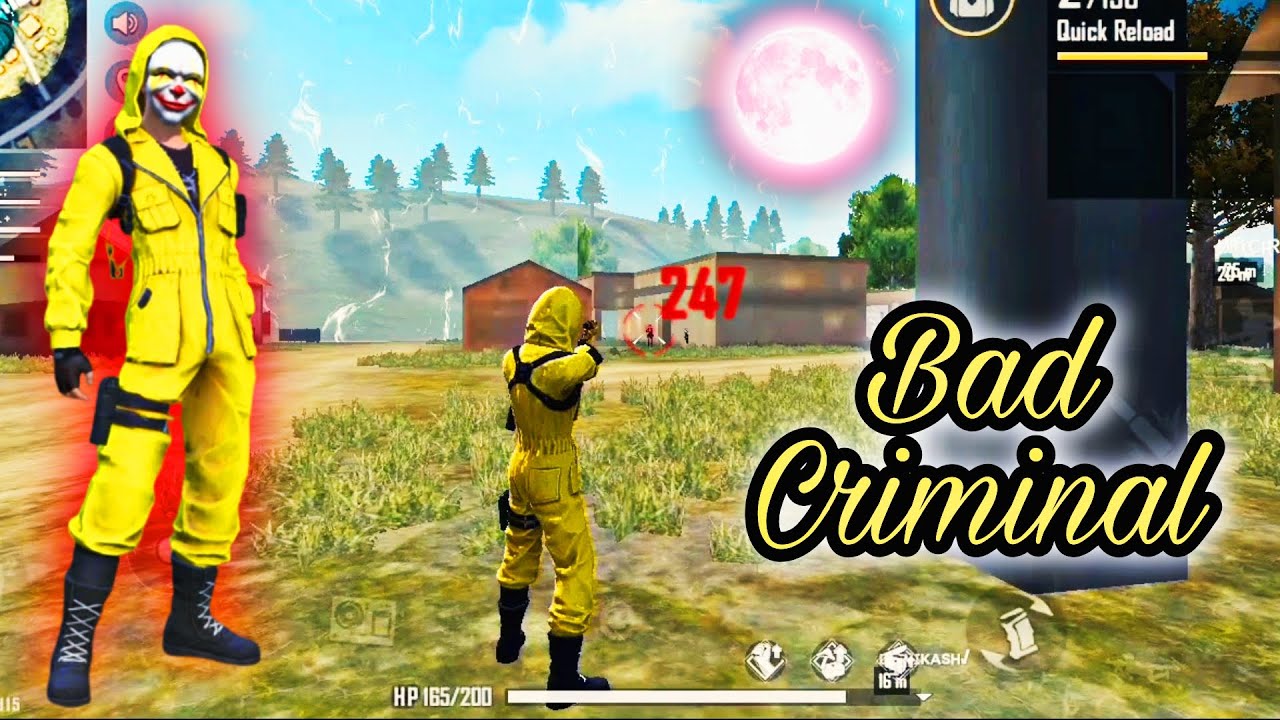Free Fire Attitude Shayari Status. FF Headshot GamePlay Yellow Criminal Bundle
