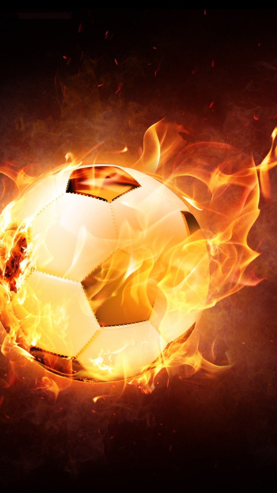 Download wallpaper: The football ball is on fire 1080x1920