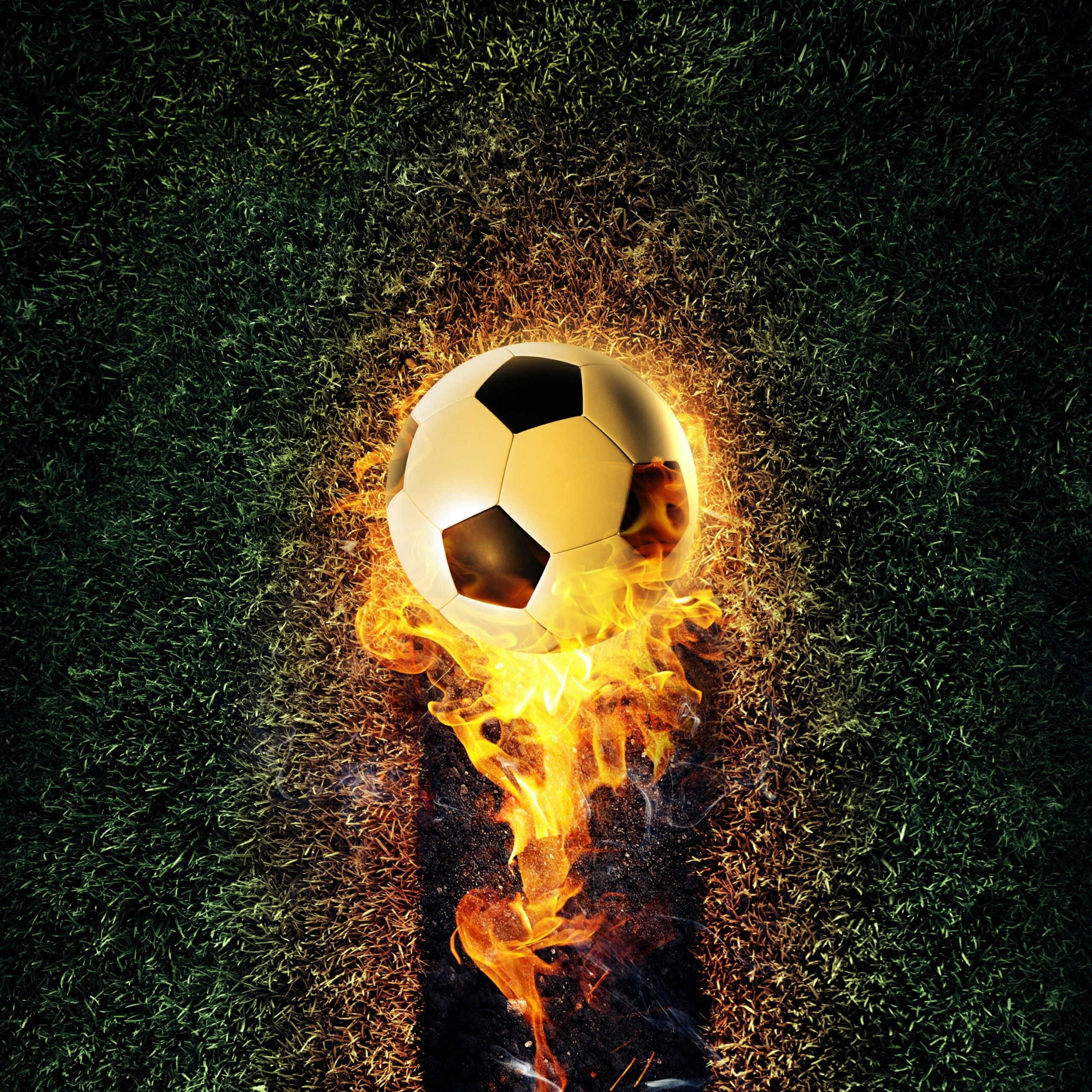 Soccer Ball On Fire Wallpaper