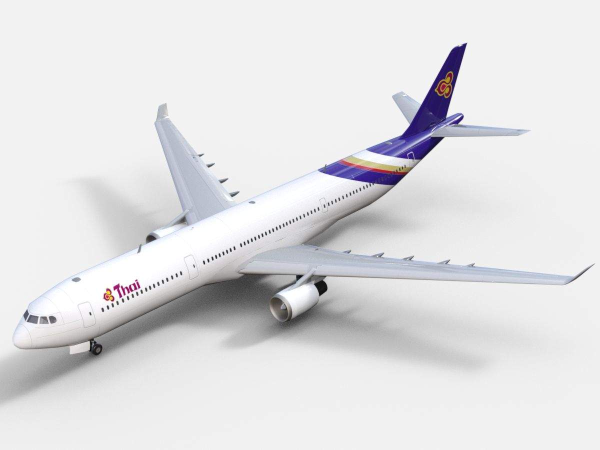 Airbus A330 300 Thai Airways 3D Model