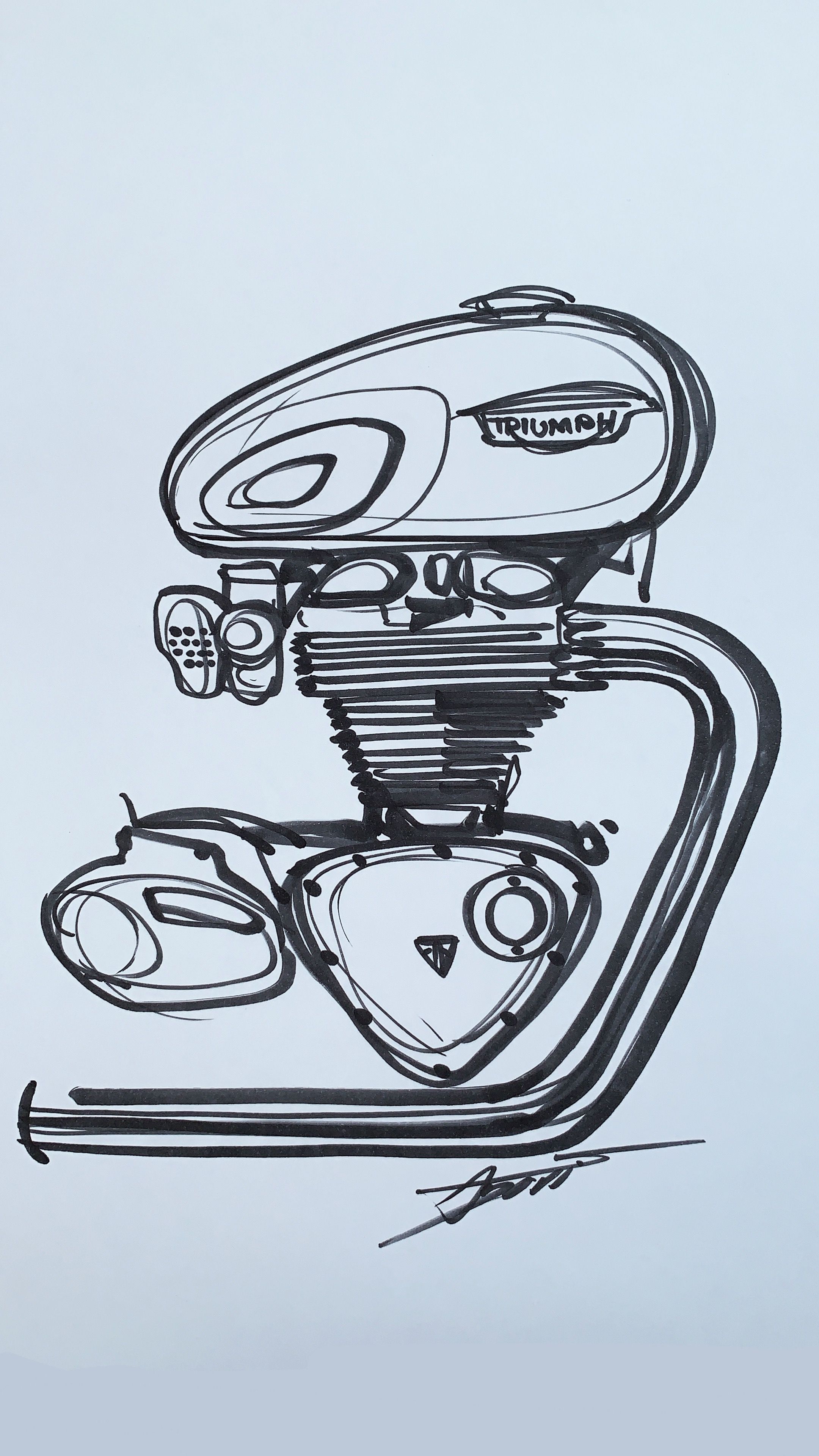 Двигатель мотоцикла рисунок карандашом