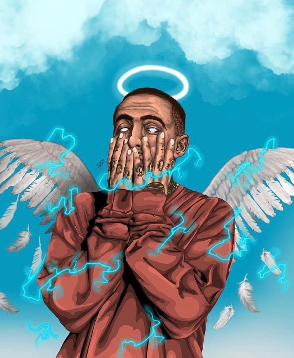 Mac Miller Cartoon Wallpaper