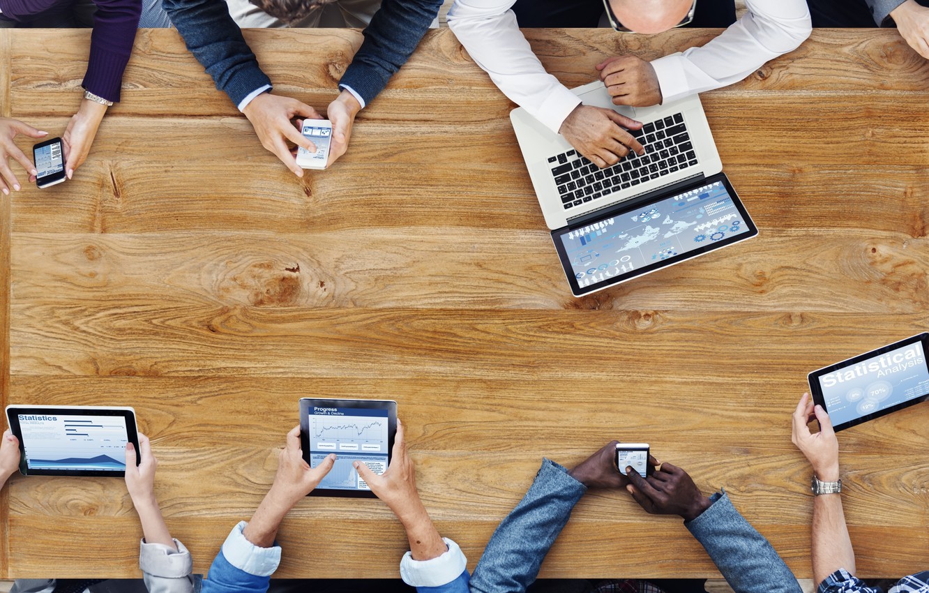 Wallpaper Office, Desk, Mobile Devices, Group Of People Image For Desktop, Section Hi Tech