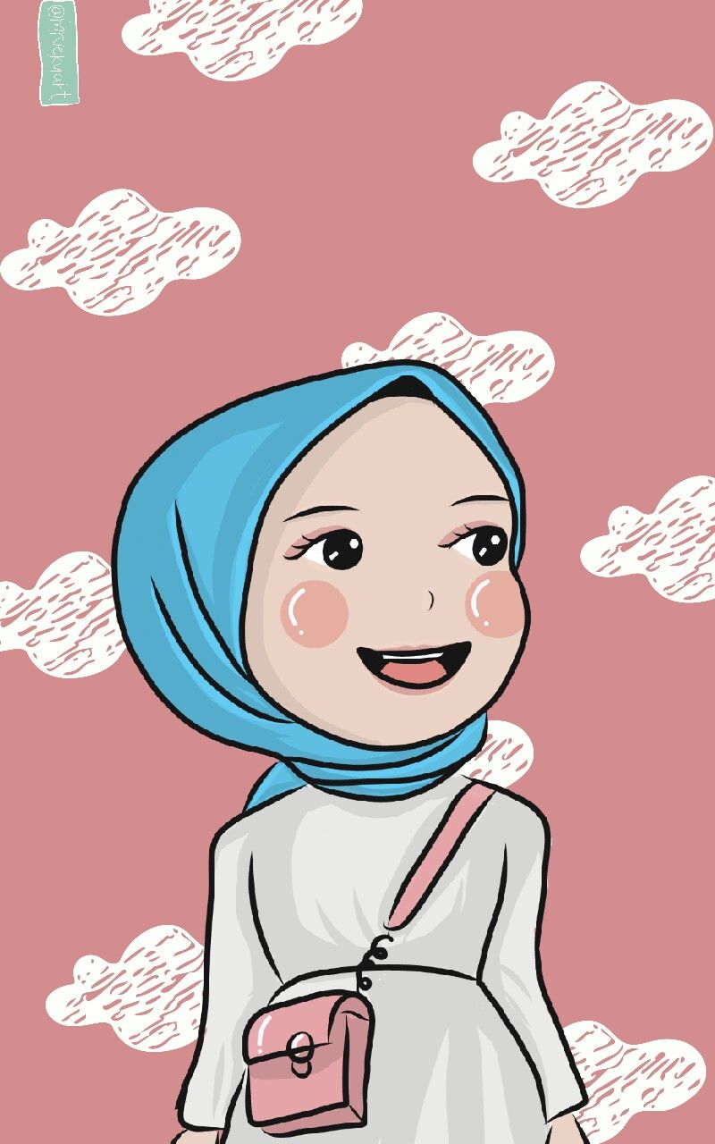 By #instagram #illustration #drawing #art #wallpaper #design #pink #hijab #Muslim #muslimah #cute #kawai. Cute drawings, Cartoon drawings, Anime muslim