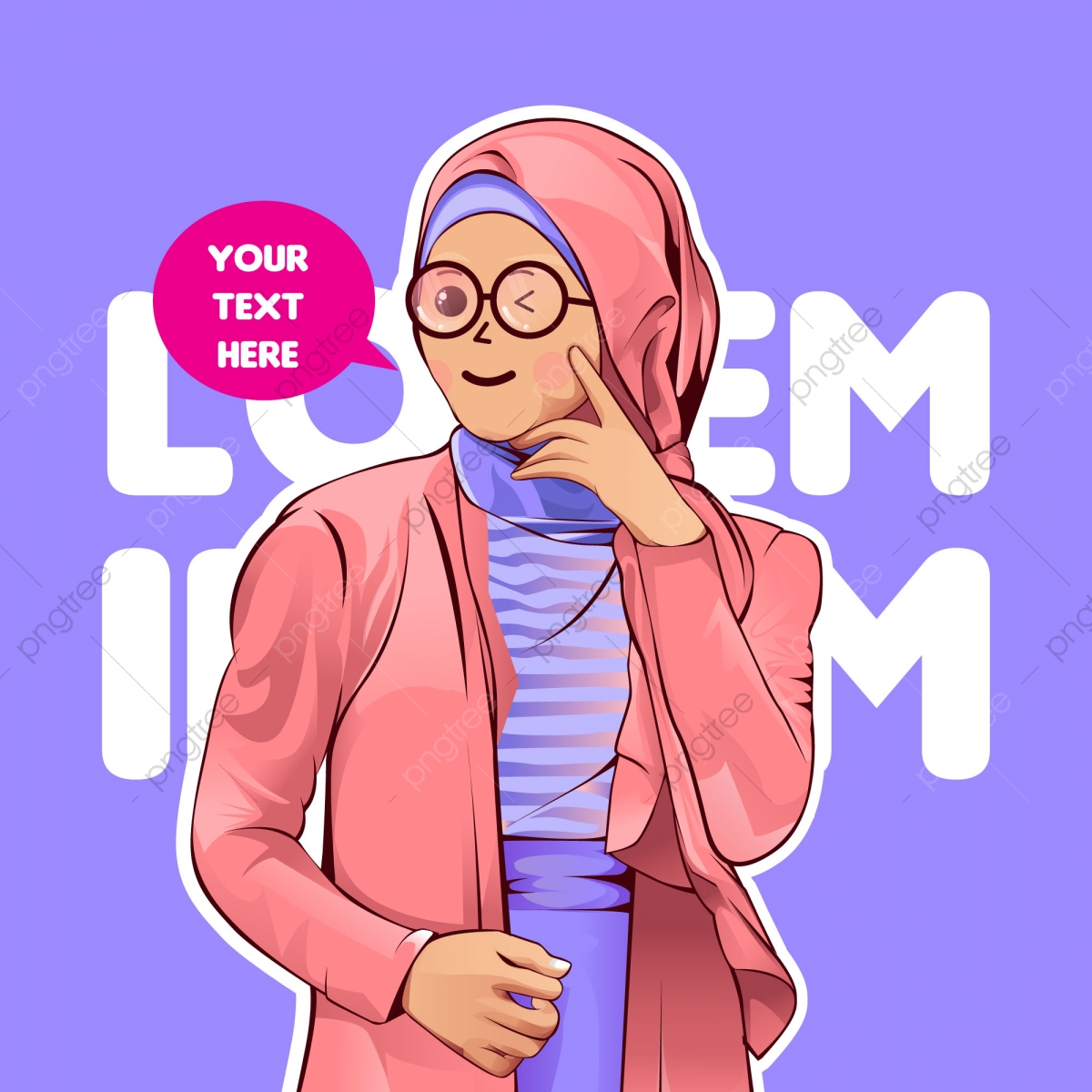 Cute Muslim Female Characters Hijab, Character, Vector, Hijab Girl PNG and Vector with Transparent Background for Free Download