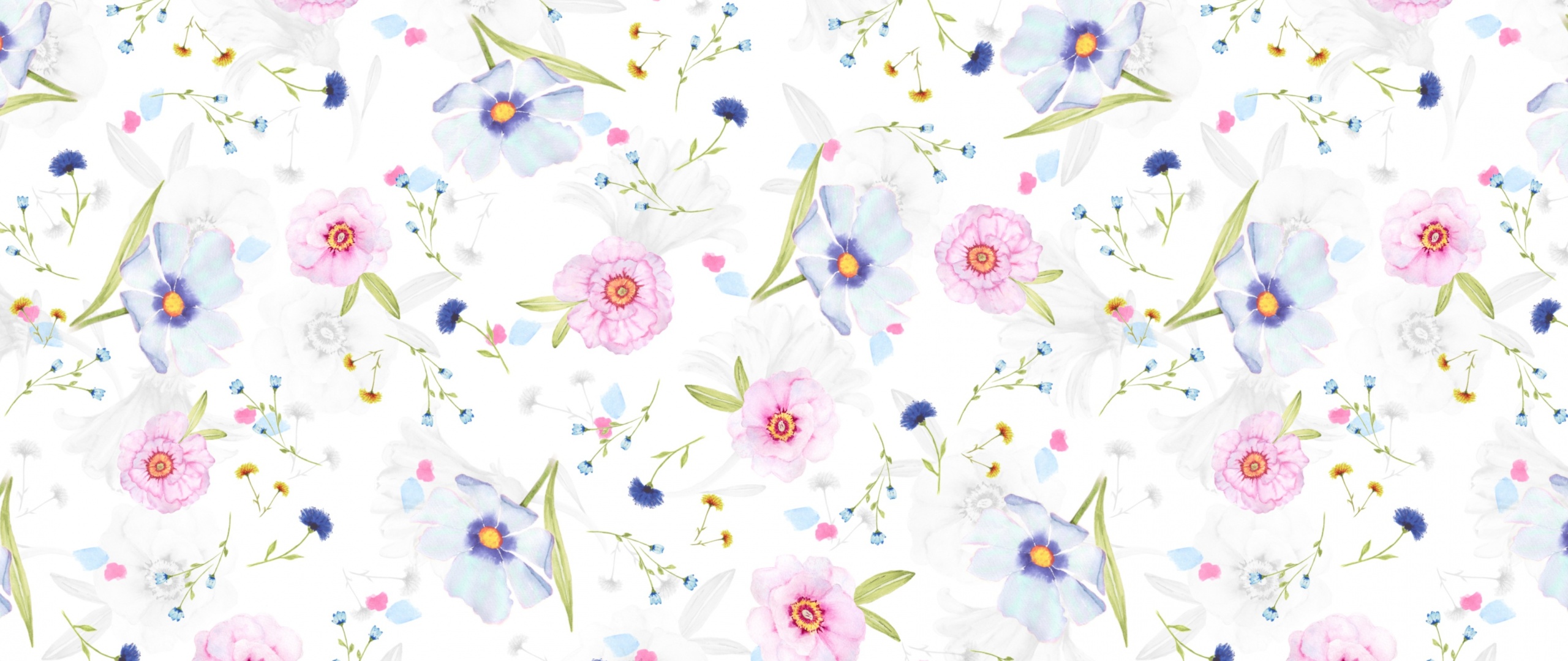 Floral designs Wallpaper 4K, White background, Flower patterns, Flowers