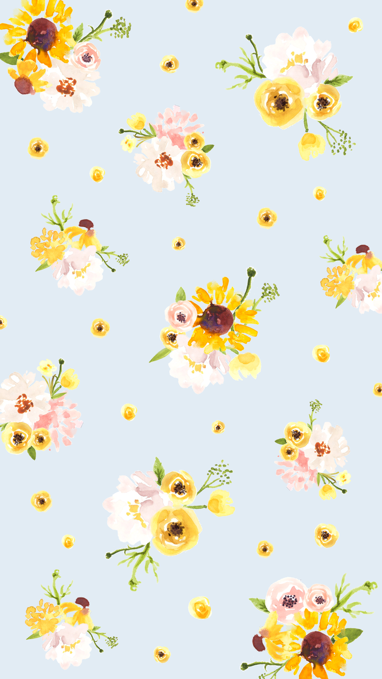 cute wallpaper designs, yellow, pedicel, flower, floral design, wallpaper, pattern, wildflower, plant, clip art, wrapping paper