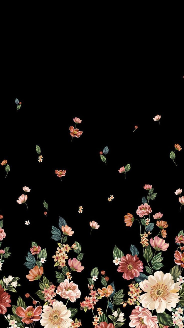 Black Floral Wallpaper