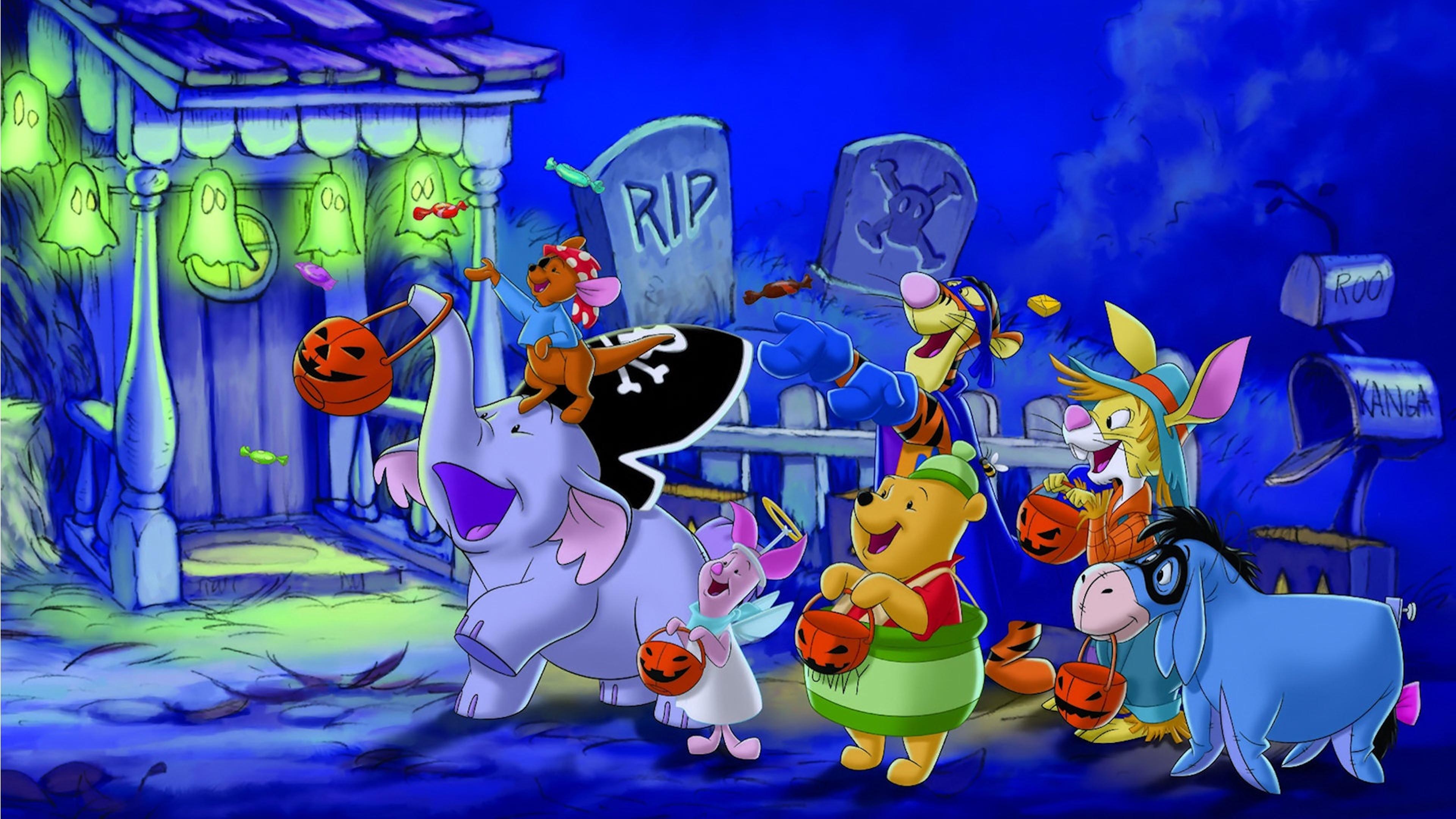 Funny animals from cartoons in the Halloween night
