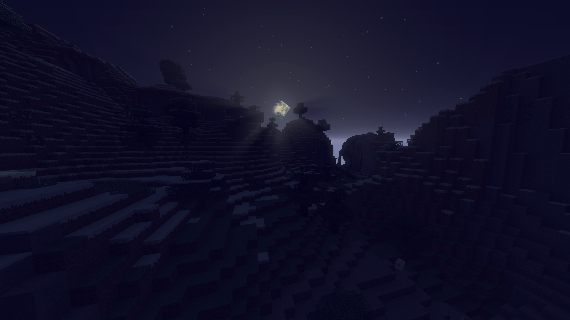 Minecraft Sun Moon Water Shaders Black Wallpaper:1920x1080