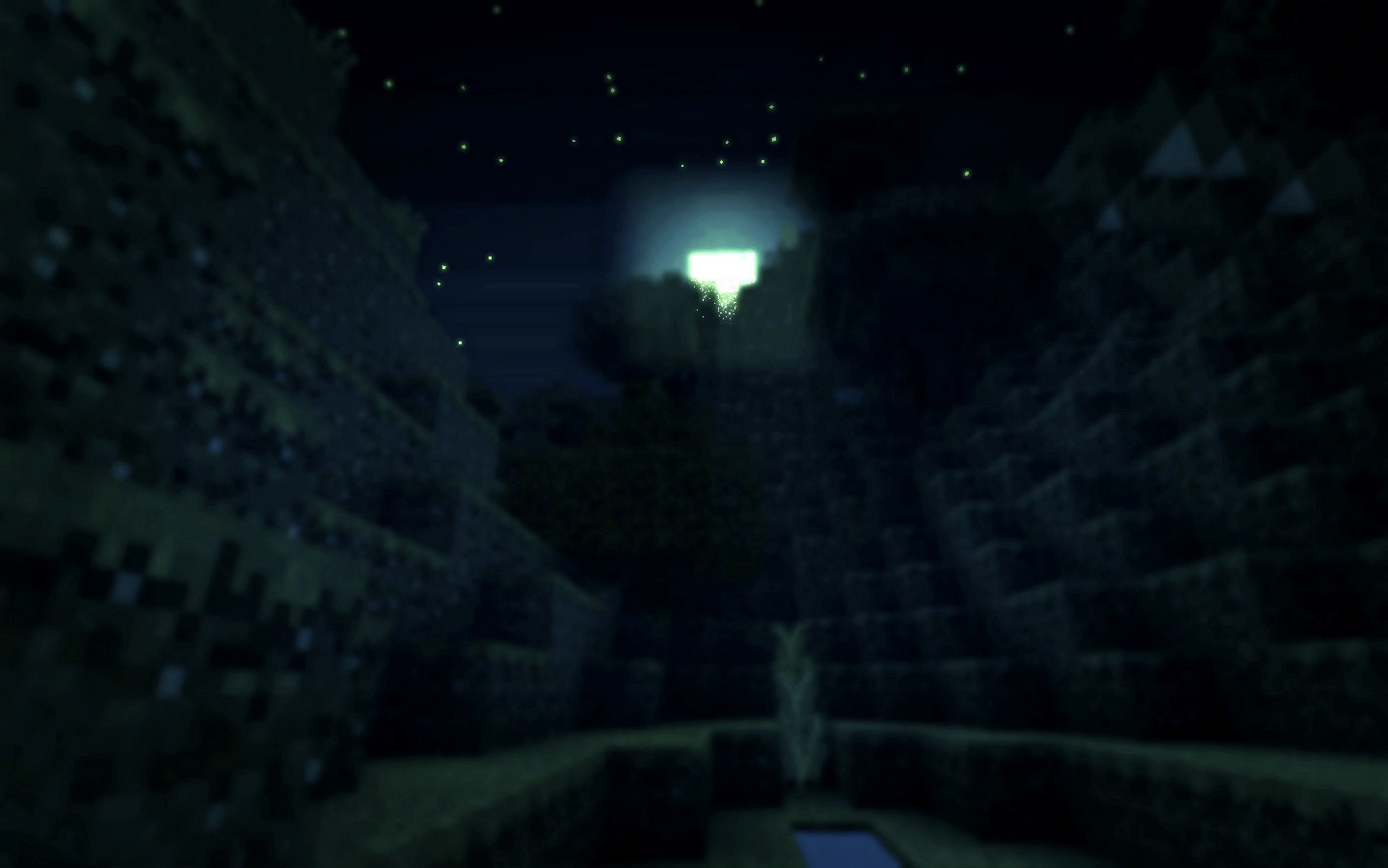 Wallpaper, darkness, screenshot, 1440x900 px, Stars Minecraft 1440x900