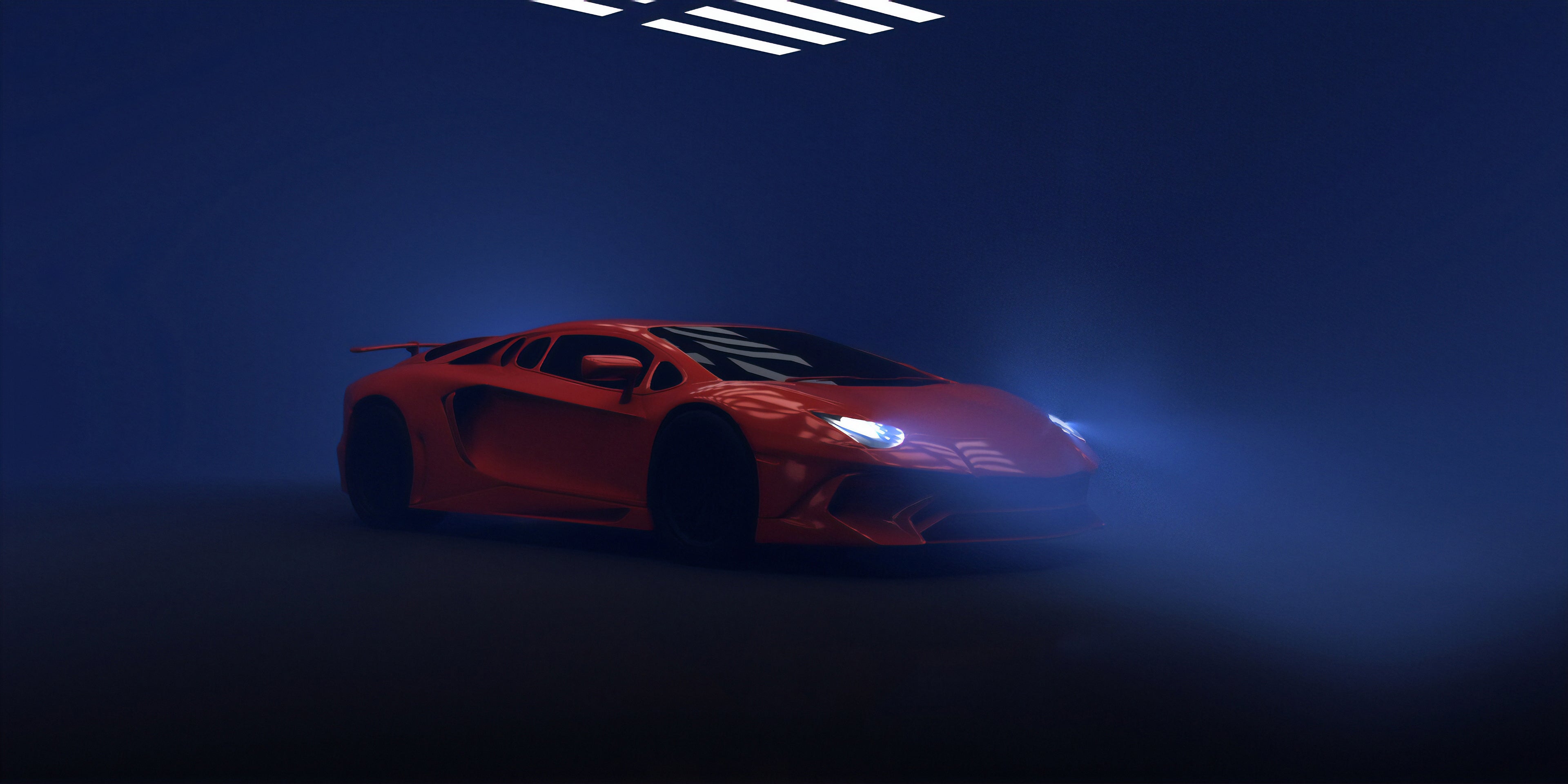 Orange Lambo 4K wallpaper