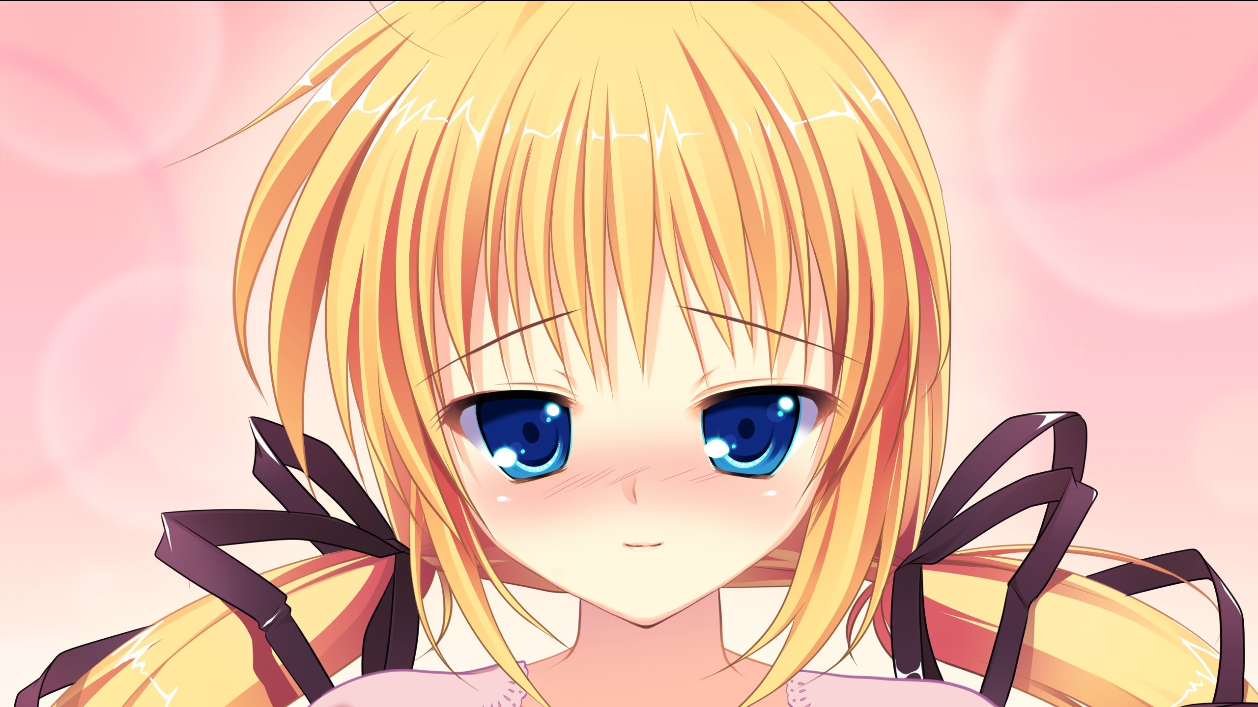 Mikeou, Manatsu No Yoru No Yuki Monogatari, Kagamatsuri Mana, Girl, Blonde, Pigtails, Close Up Wallpaper