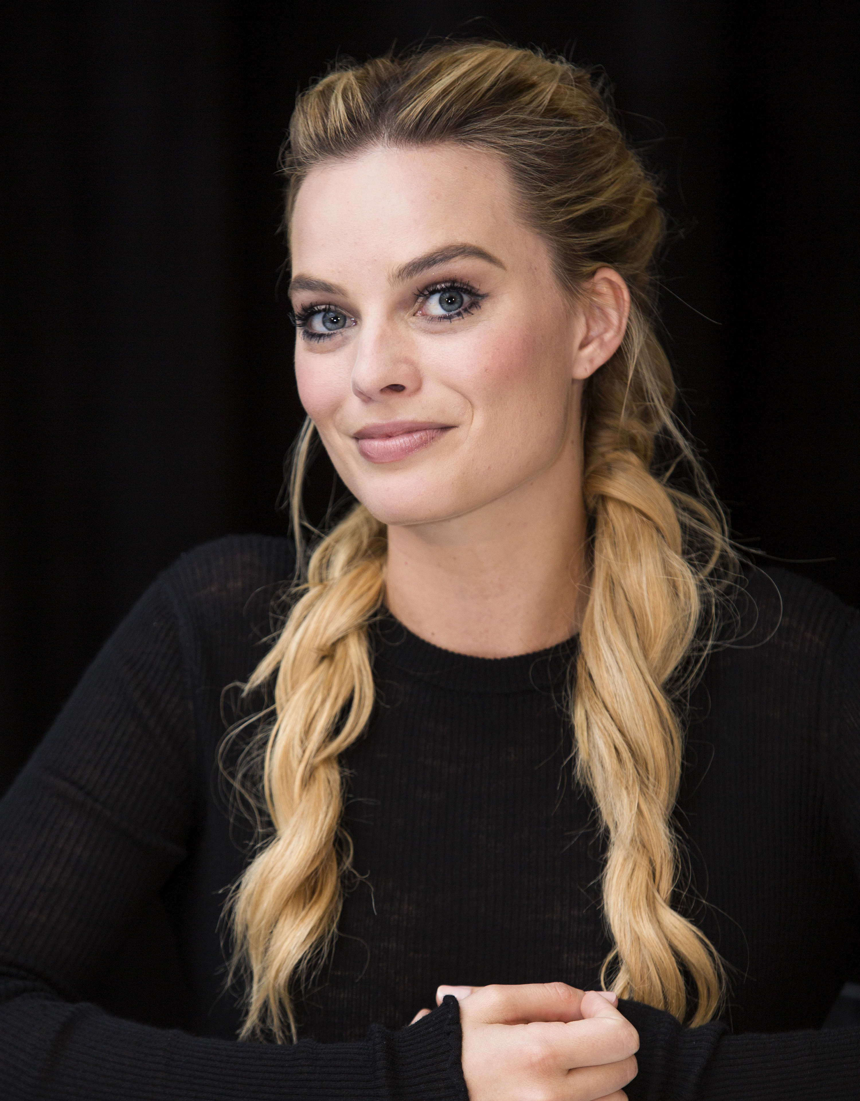 Margot Robbie Actress Celebrity Blonde Women Smiling French Braided Pigtails Braided Hair Portrait D Wallpaper:3000x3841