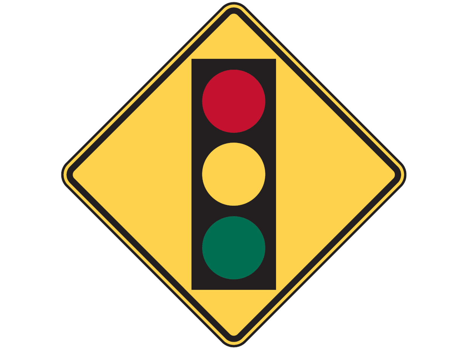 DMV One Way. Sign Signal Ahead (W3 3)