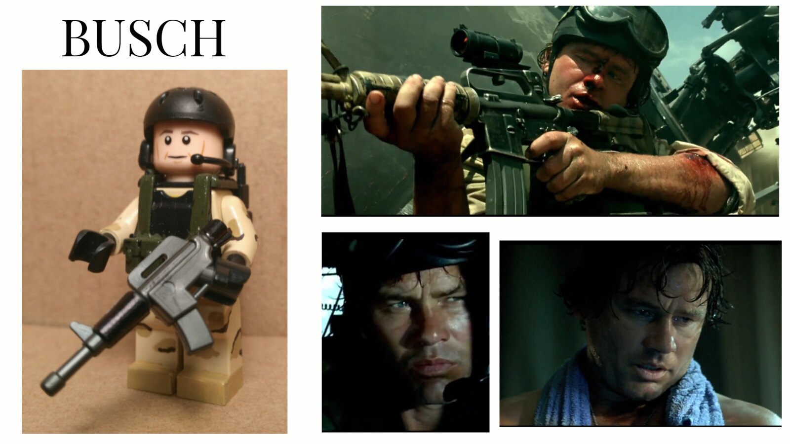 The Black hawk down movie's characters in Lego