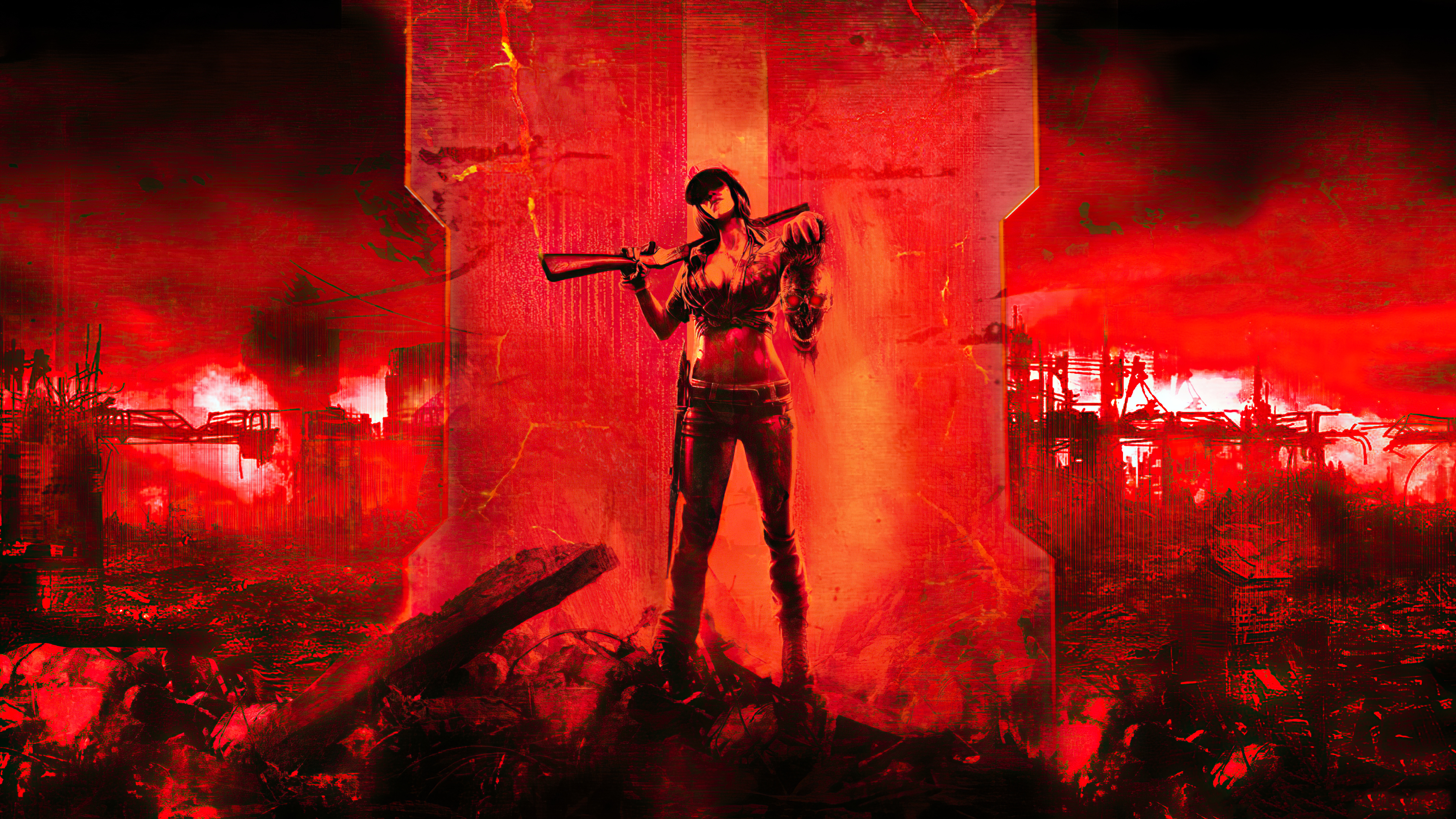 Download 3840x2160 wallpaper call of duty: black ops ii, girl character with gun, red, 4k, uhd 16: widescreen, 3840x2160 HD image, background, 25024
