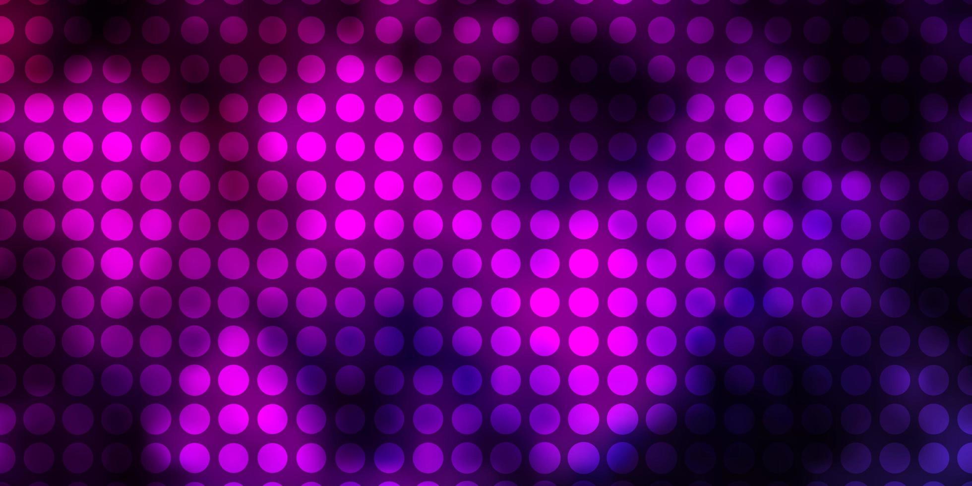 Dark Pink vector pattern with circles. Glitter abstract illustration with colorful drops. Pattern for wallpaper, curtains