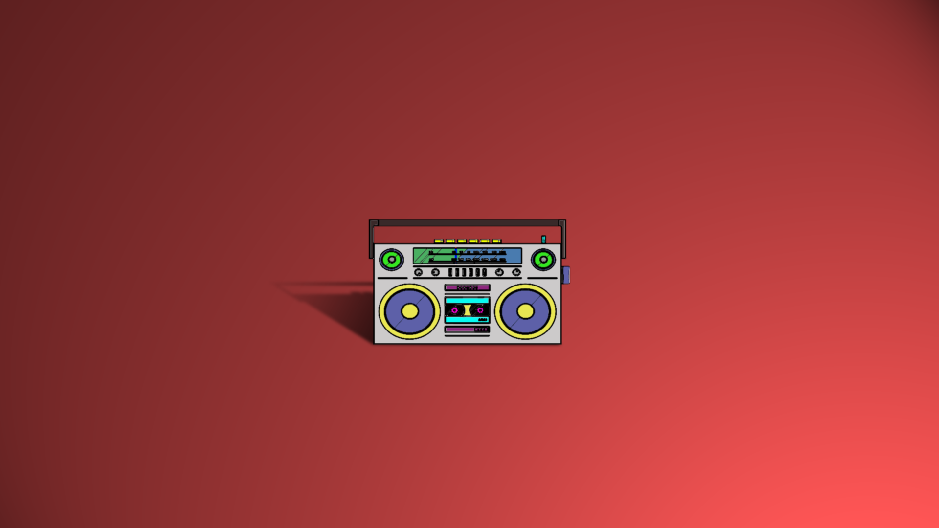 Wallpaper, boombox, music, colorful 1920x1080