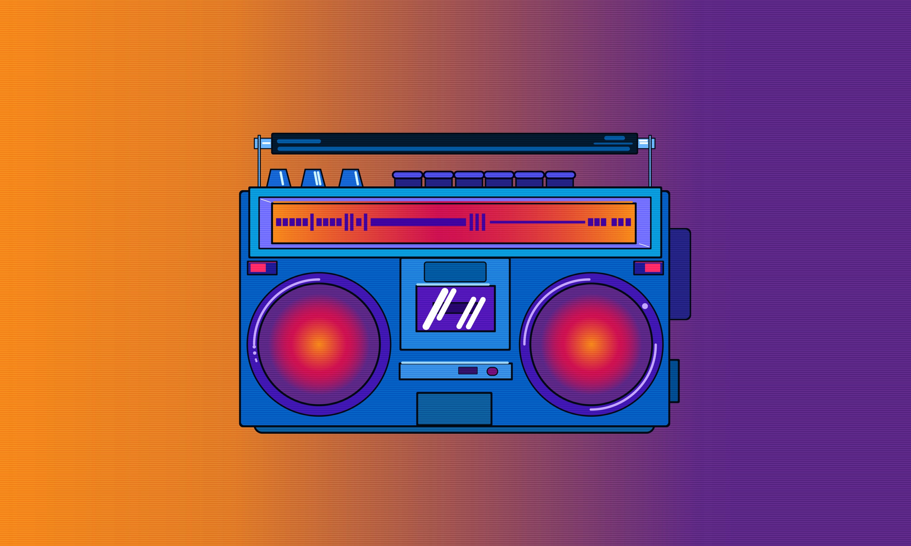 Synthwave Portable Music Stereo 1366x768 Resolution HD 4k Wallpaper, Image, Background, Photo and Picture