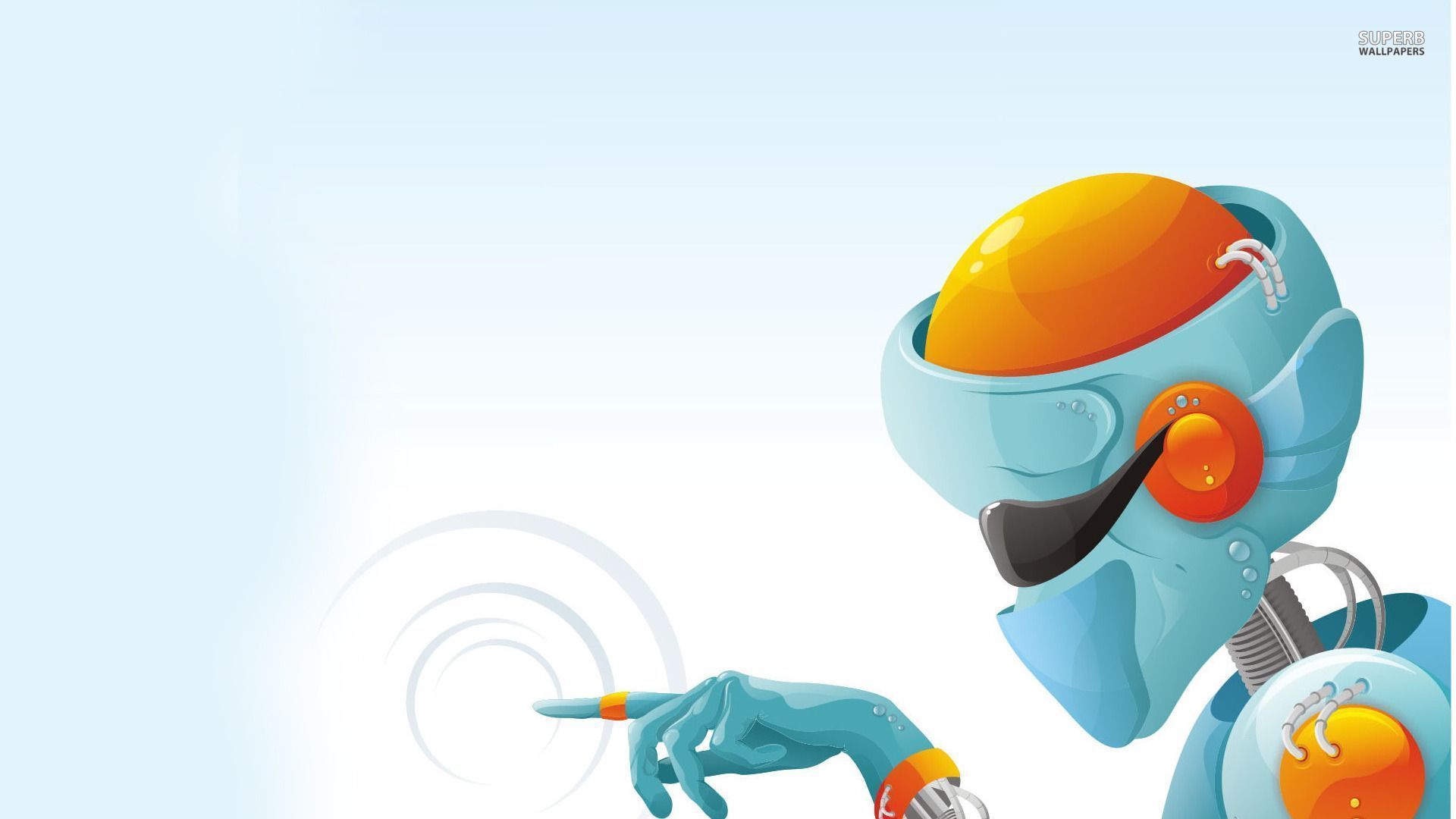 Blue robot wallpaper Art wallpaper