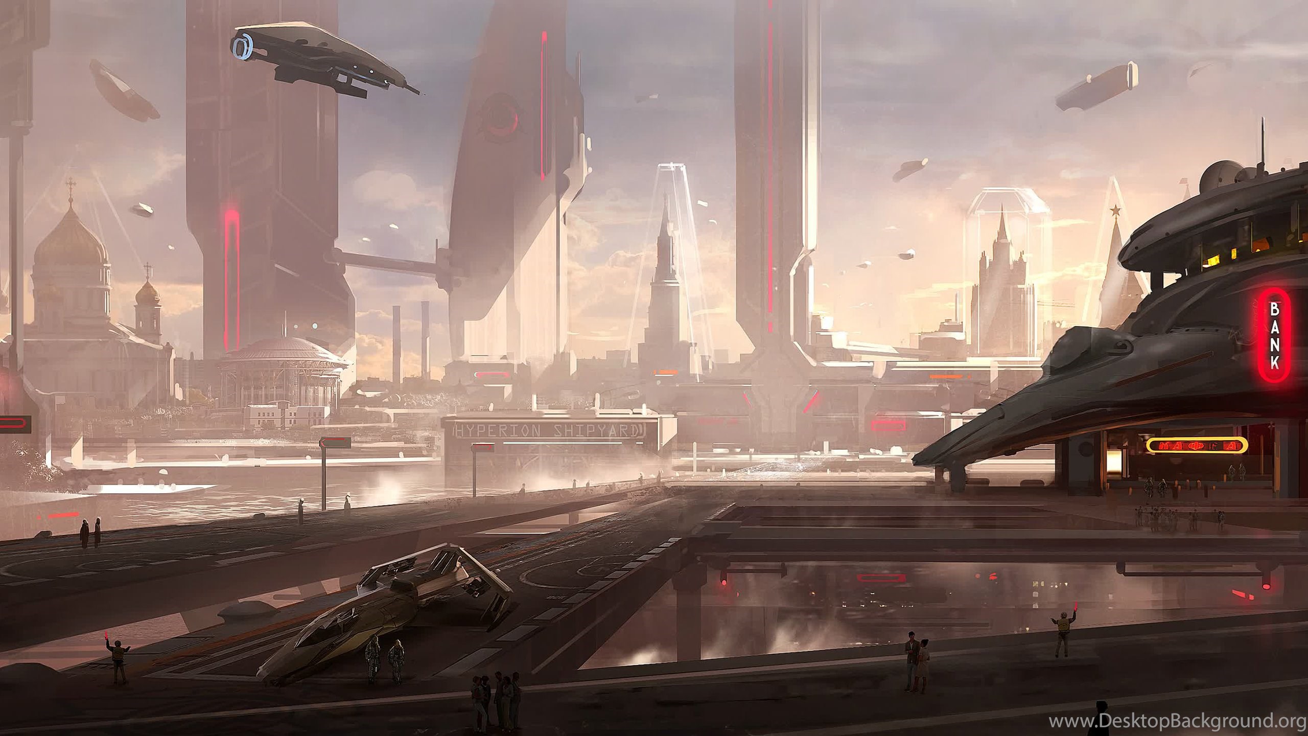 Spaceships Future City Spaceship Futuristic Cities Wallpaper. Desktop Background