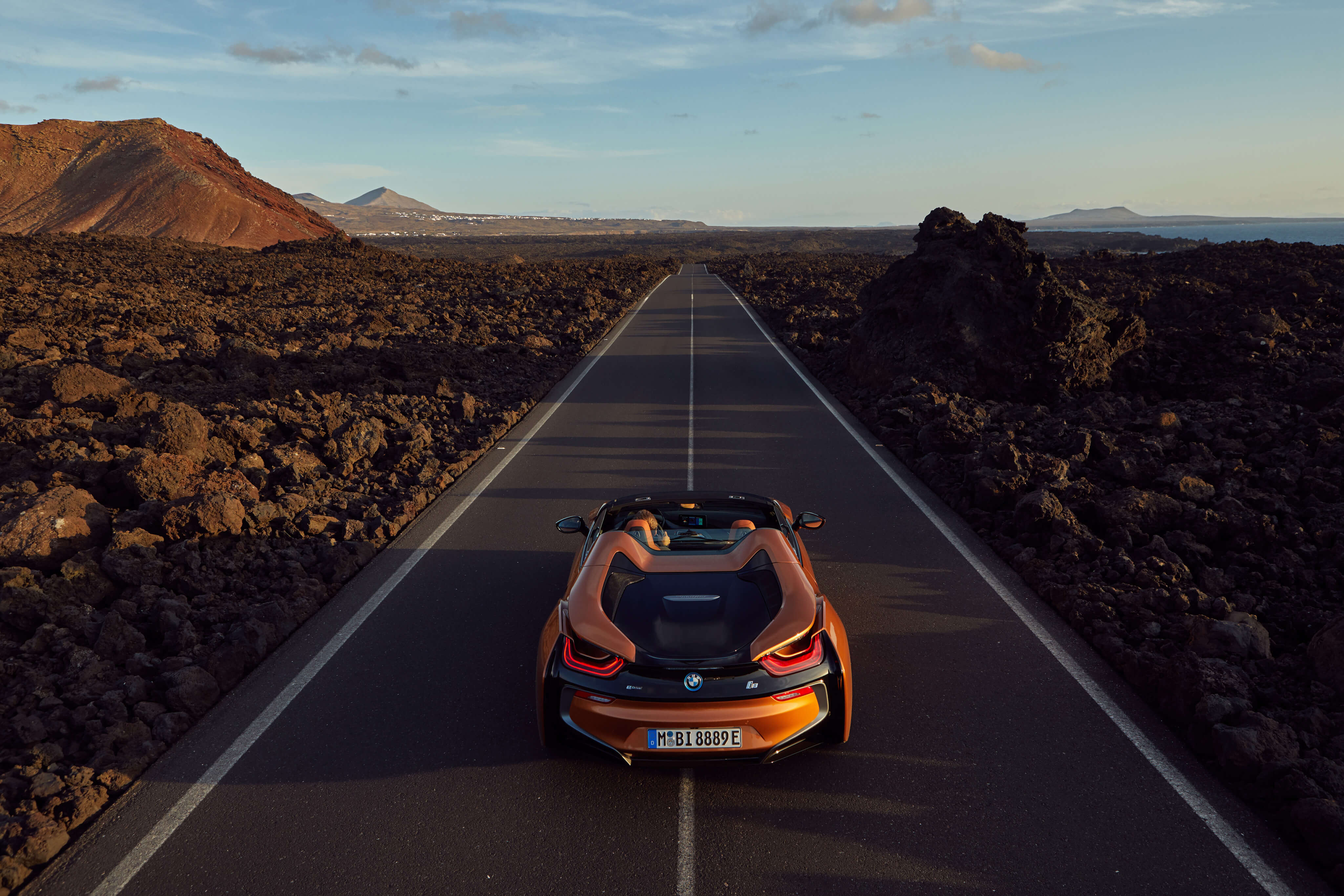 BMW i8 Open Road Background Wallpaper 64652 4096x2731px