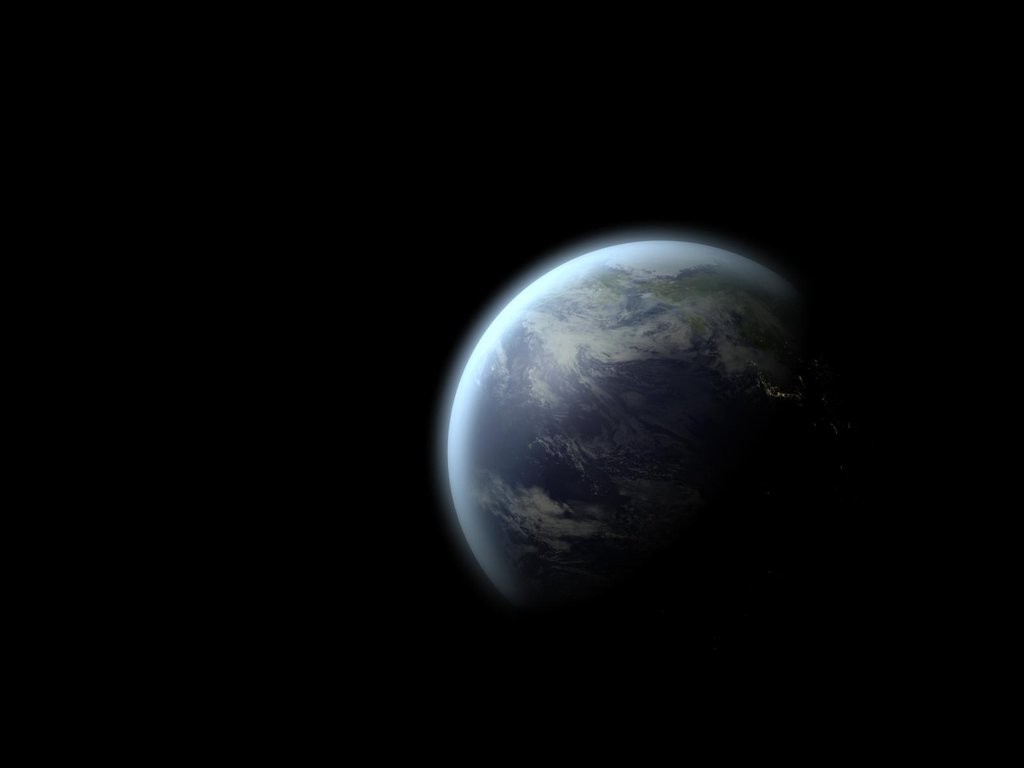 space planet dark earth digital art wallpaper