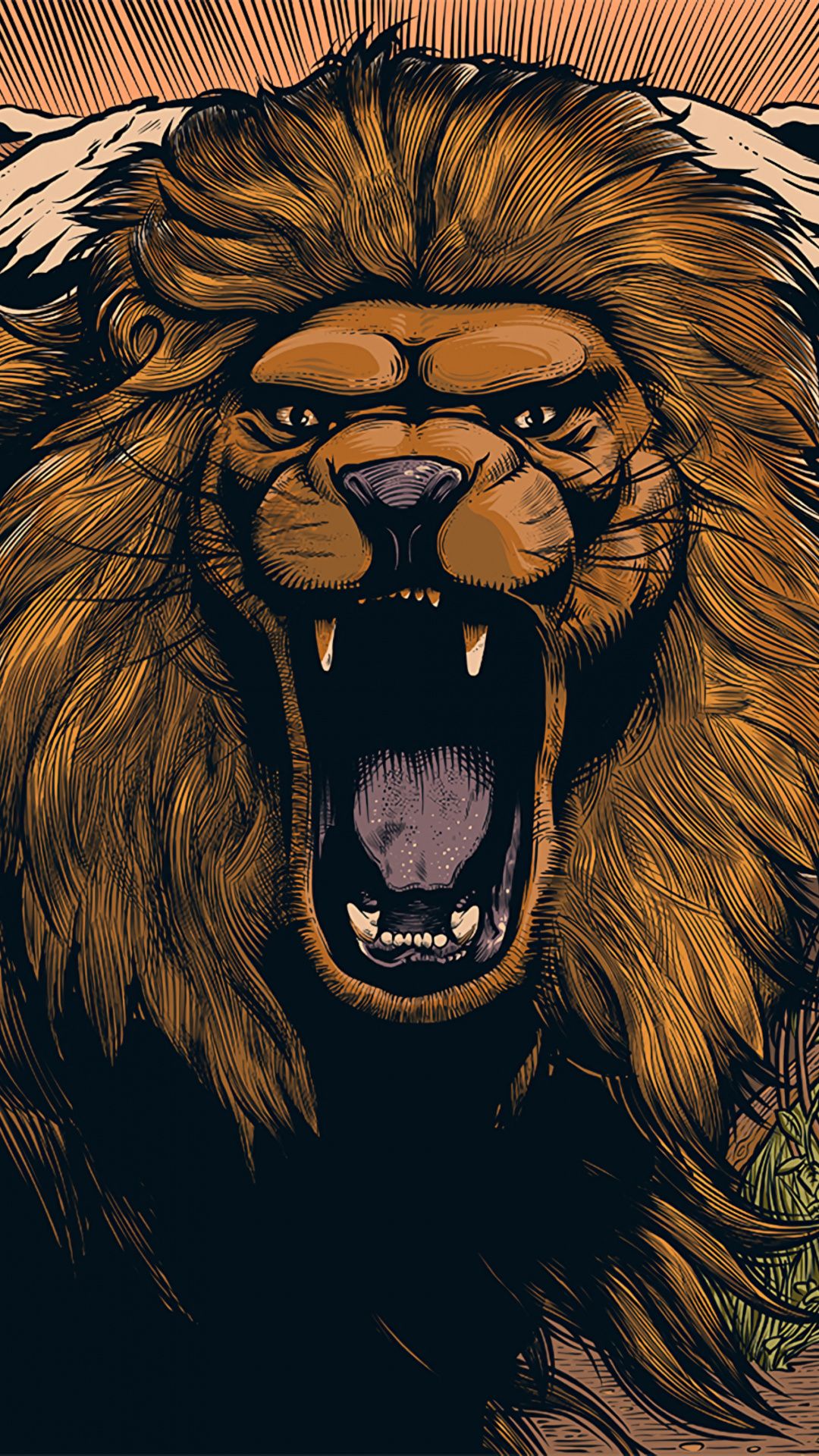 Wallpaper packaging and labeling, illustration, lion, felidae, grizzly bear. Lion, Bear wallpaper, Logo wallpaper hd