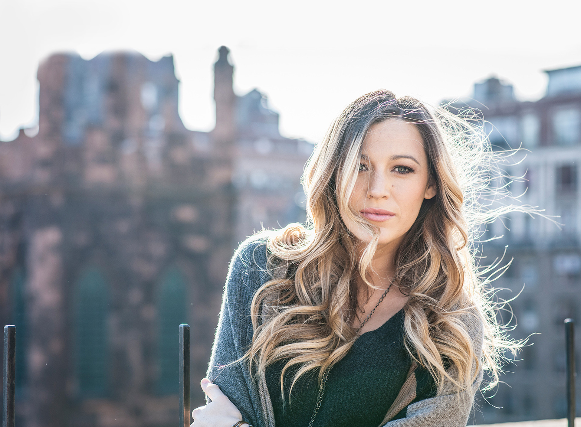 Actress American Blake Lively Blonde Blue Eyes Depth Of Field Wallpaper:1920x1412