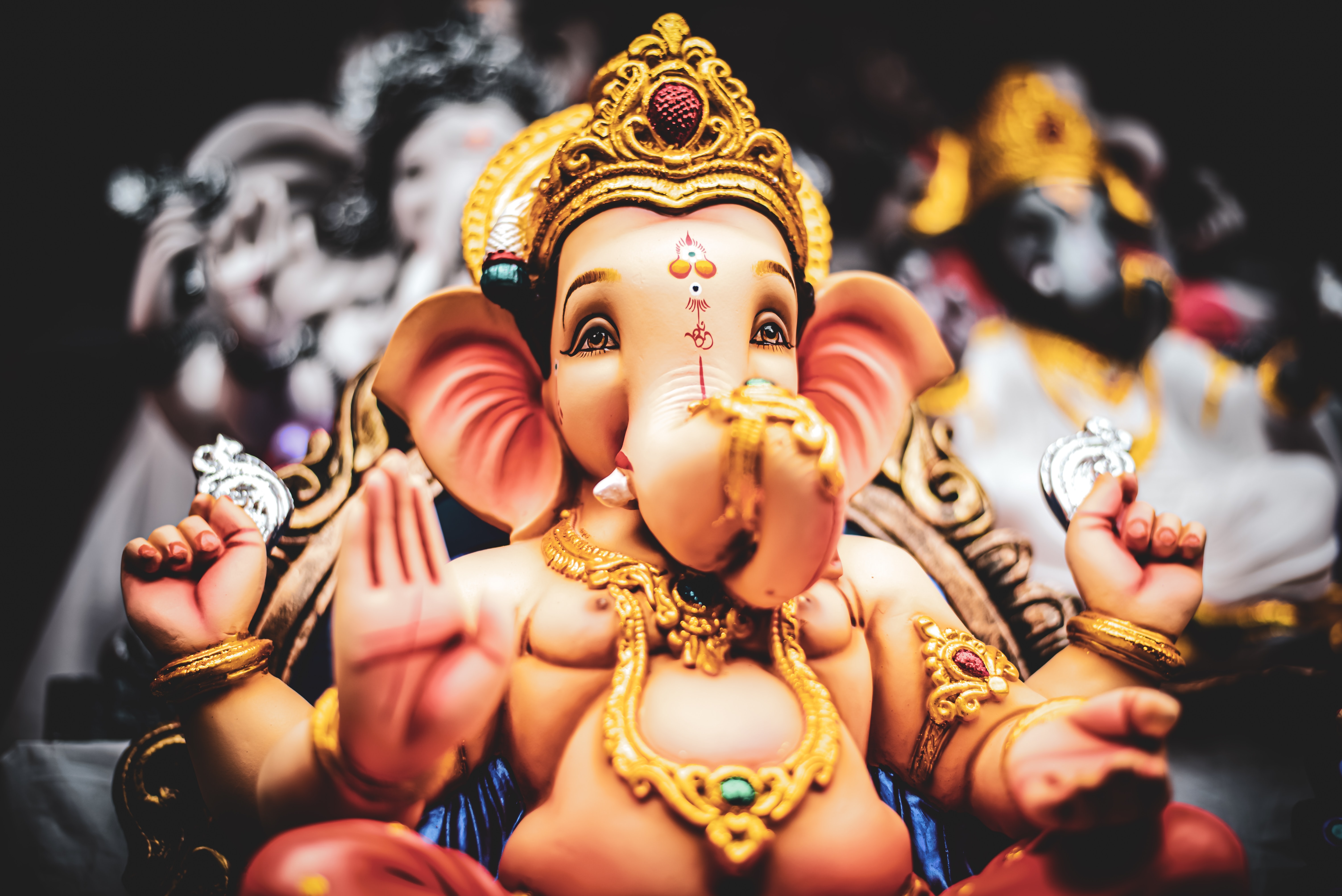 Lord Ganesha Wallpaper 4K, Ganapati Bappa, Lord Vinayak, Ganapati, Celebrations