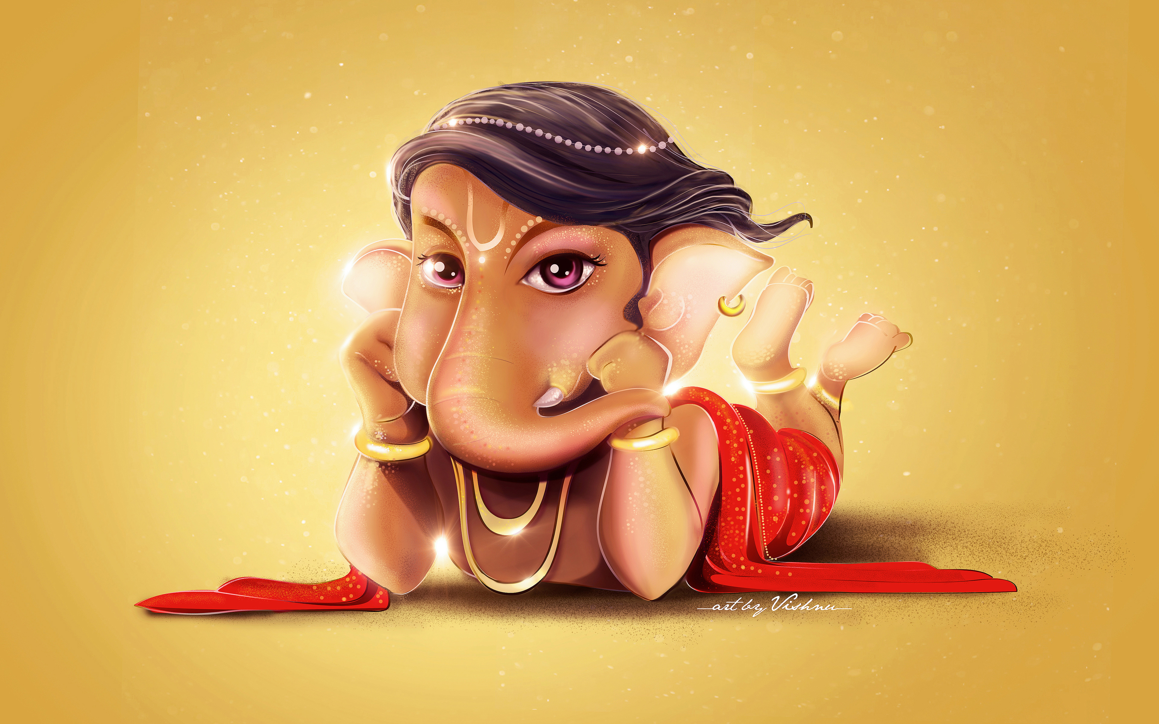 Wallpaper 4k Cute Lord Ganesha HD 4K Wallpaper