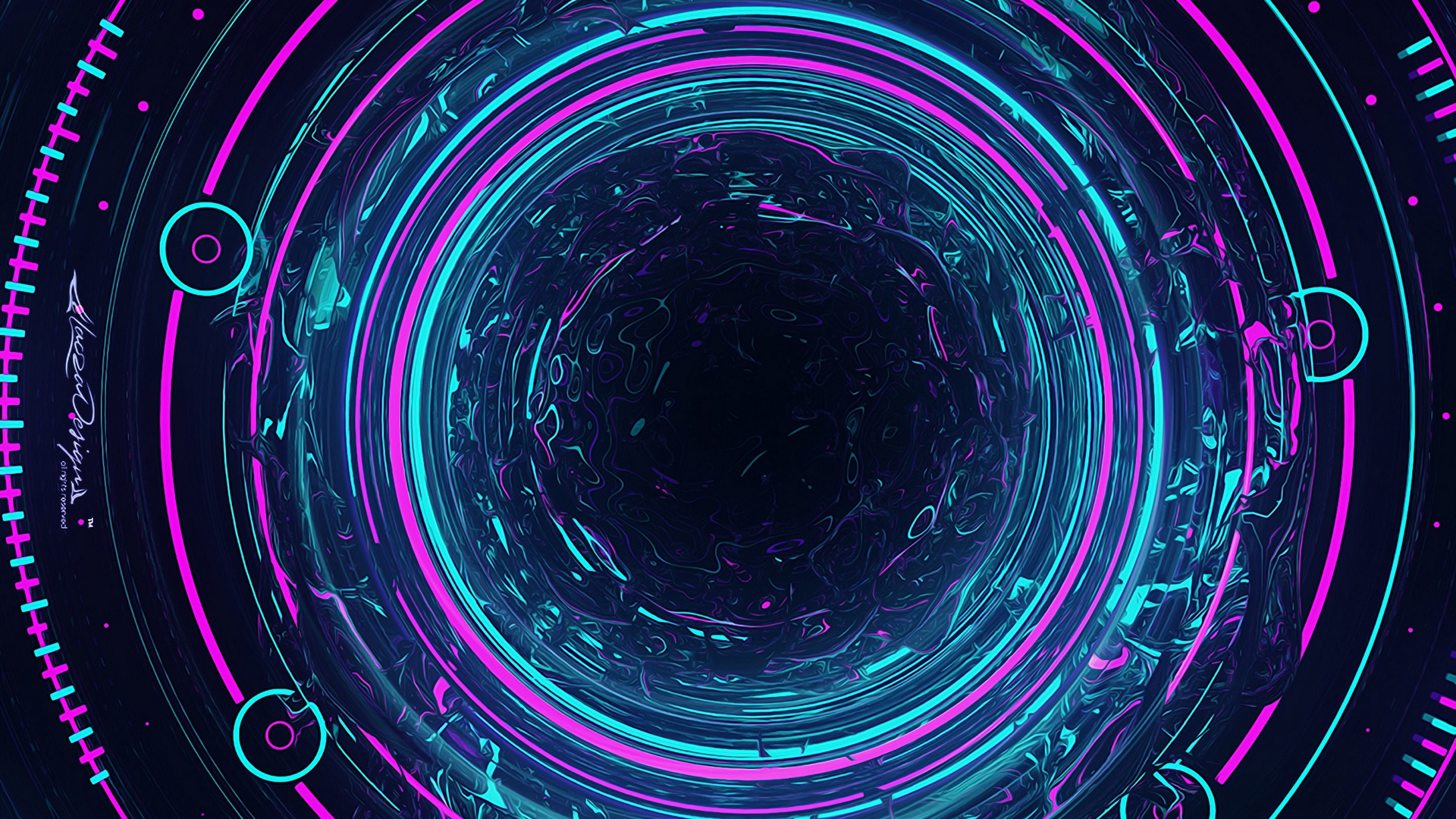 Wallpaper Circles, Glow, Backlight, Blue, Purple, Art HD Wallpaper 4k