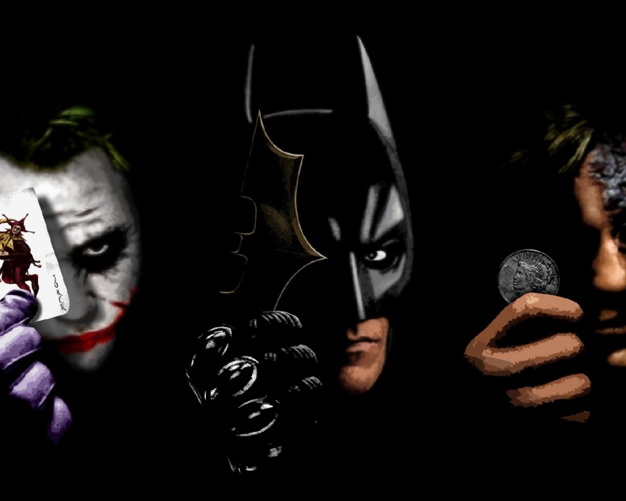 Batman The Joker Two Face Harvey Dent Art HD Wallpaper, Wallpaper13.com