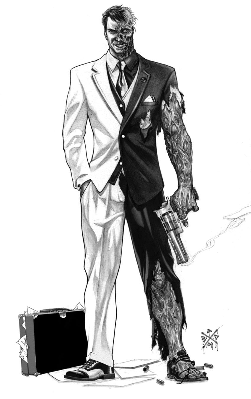 Two Face & Art: Arkham City. Two Face Batman, Batman Concept Art, Batman Concept
