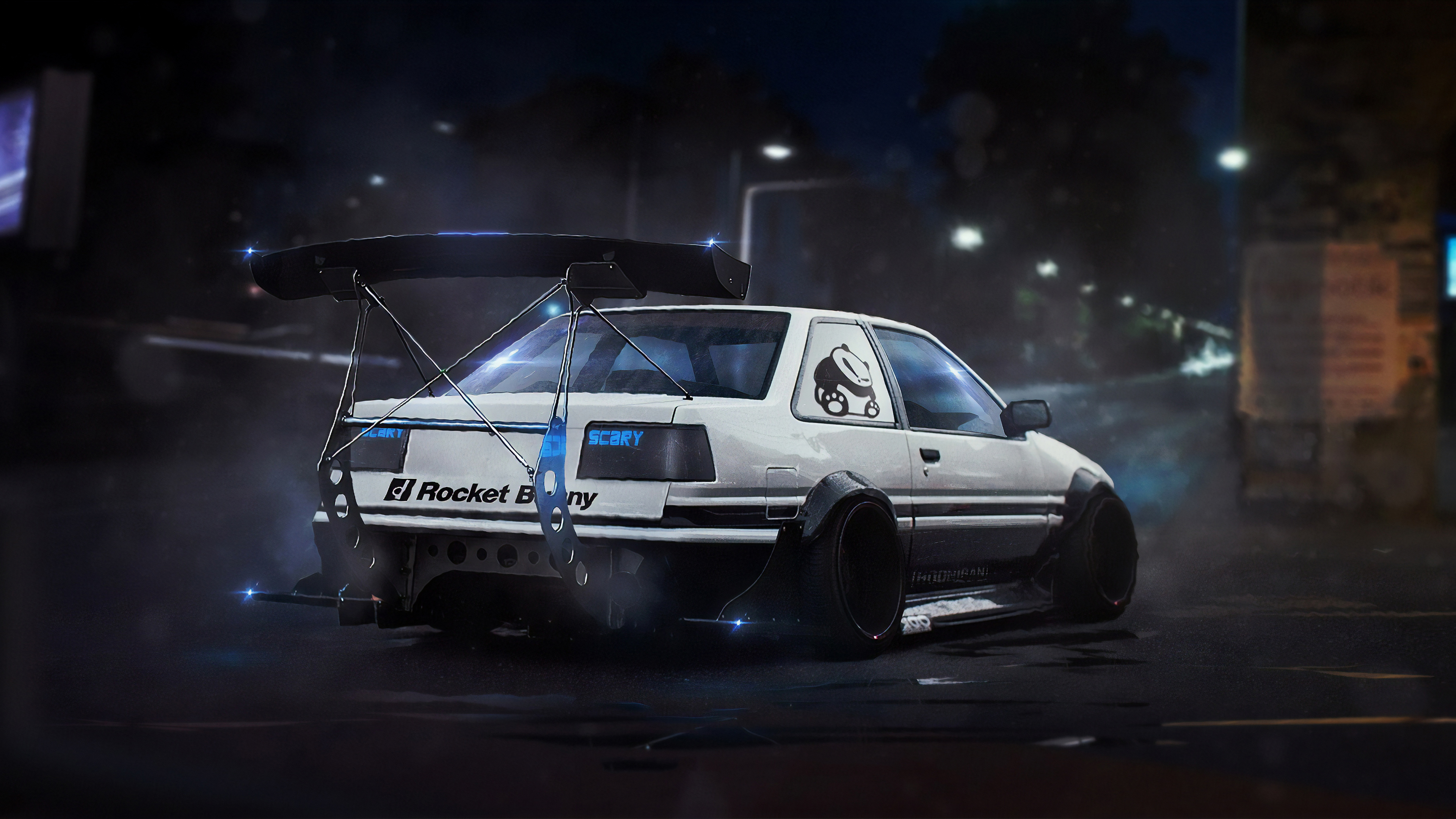 Wallpaper 4k Toyota Ae86 Scary Digital Art Wallpaper