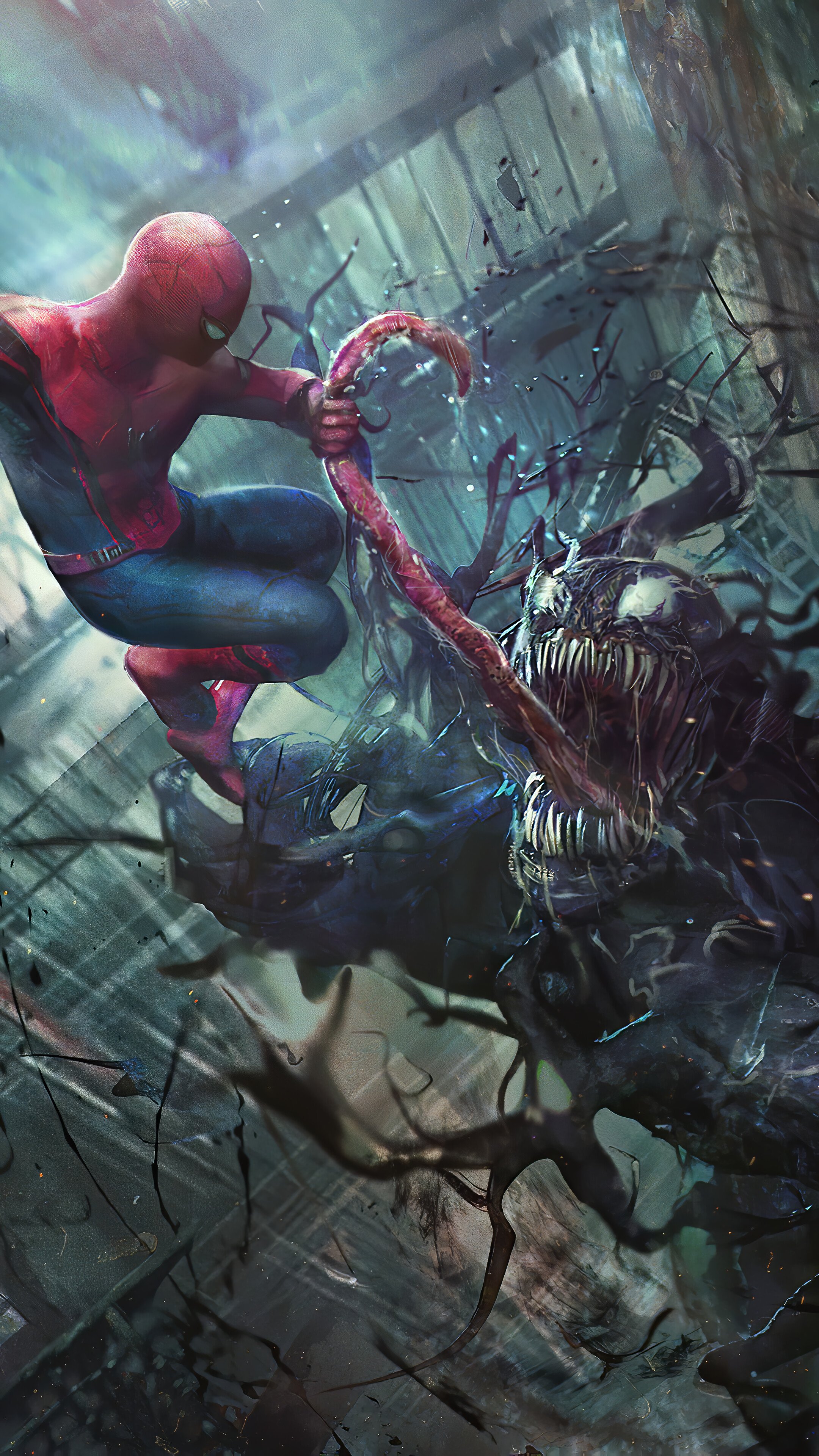 Spider Man Turning Into Venom Wallpaper