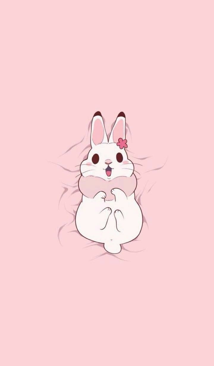 Pink Bunny Kawaii Rabbit Wallpaper