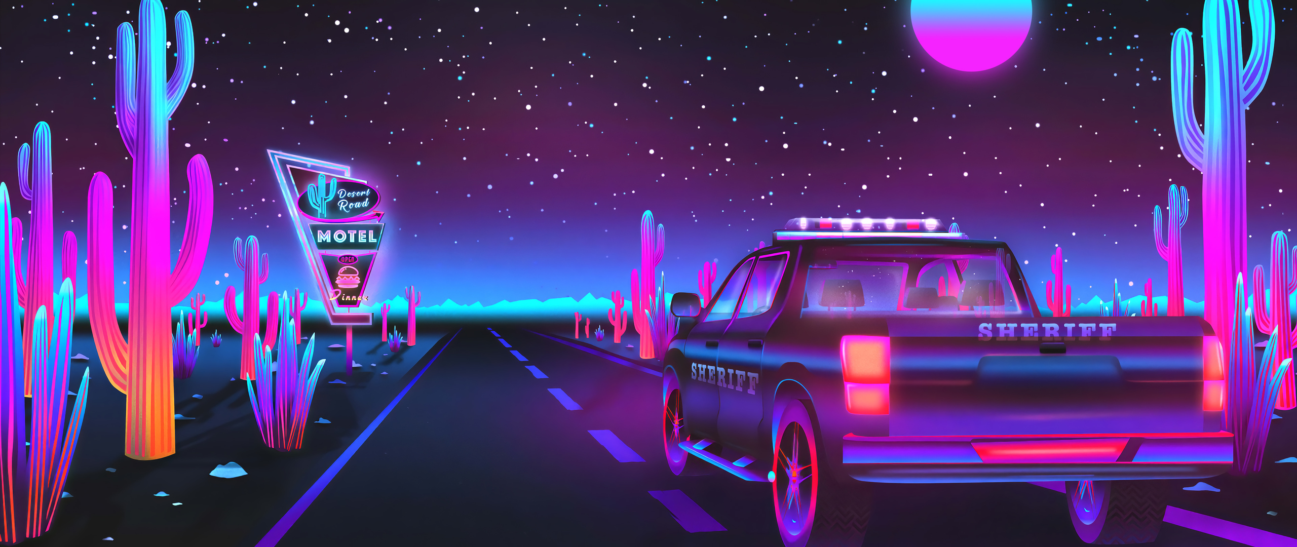 Sherift Retro Road 4k 2560x1080 Resolution HD 4k Wallpaper, Image, Background, Photo and Picture