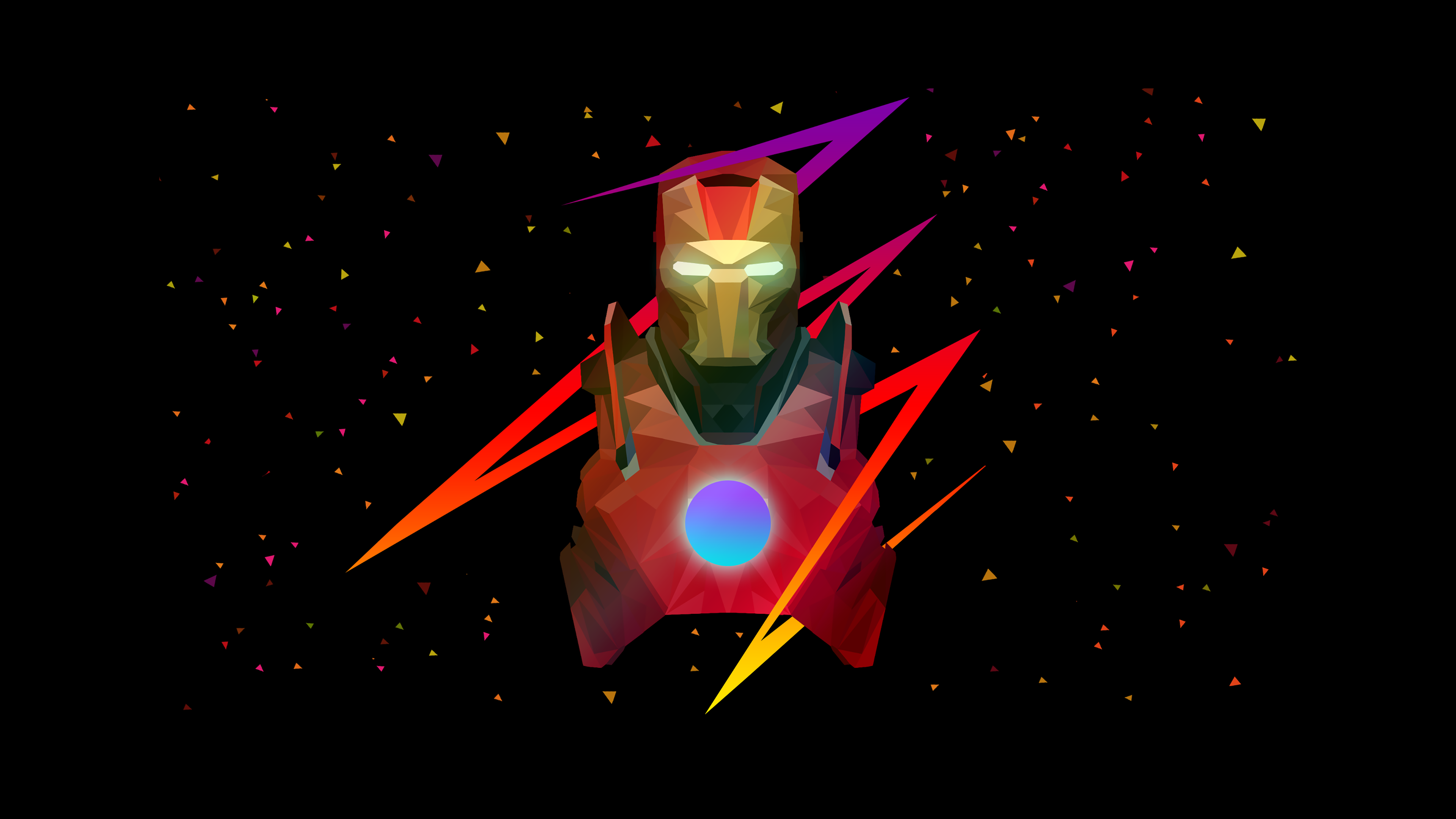 Iron Man Wallpaper 4K, Marvel Superheroes, AMOLED, Low poly, Artwork, Graphics CGI
