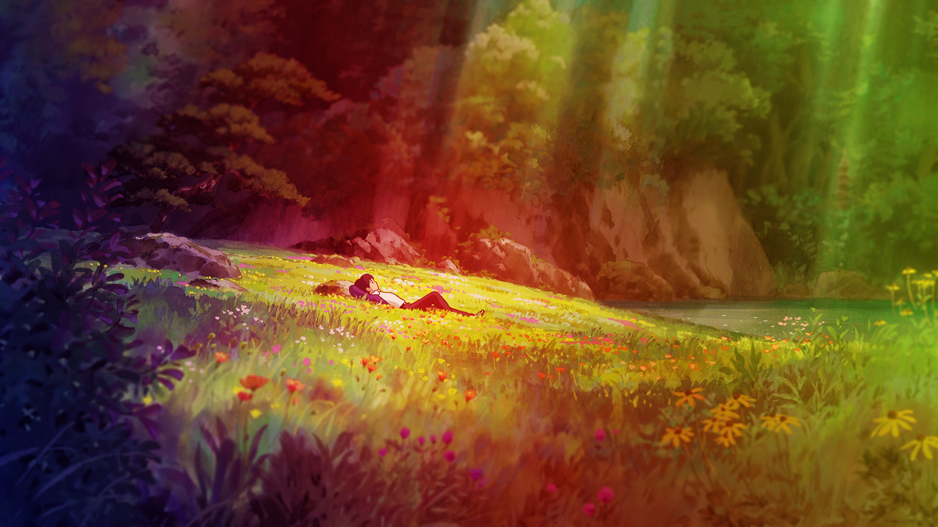 Anime Wallpaper 3840x2160 The Secret World Of Arrietty, Meadow, Boy, Flower, Wallpaper, colorful,. Secret world of arrietty, The secret world, HD anime wallpaper