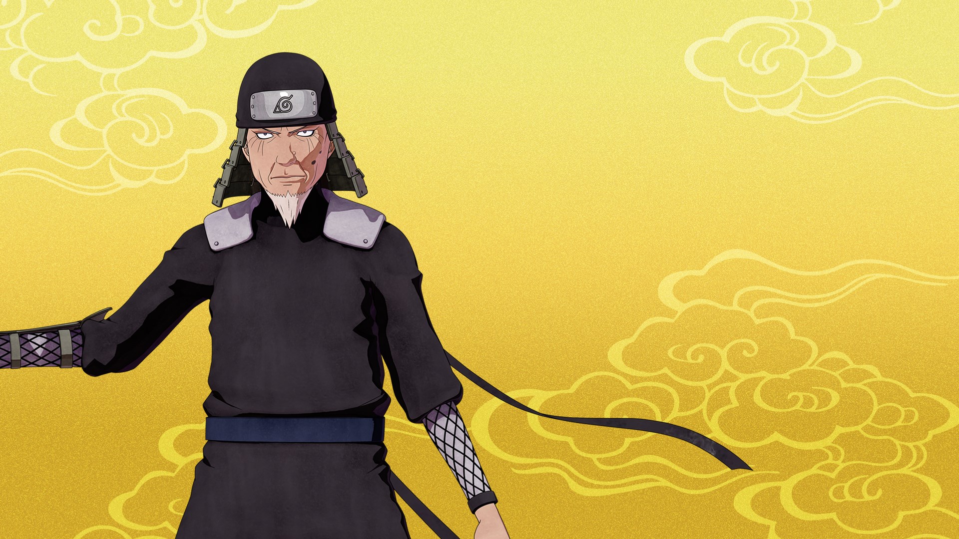 Download Caption: Third Hokage in a powerful stance Wallpaper